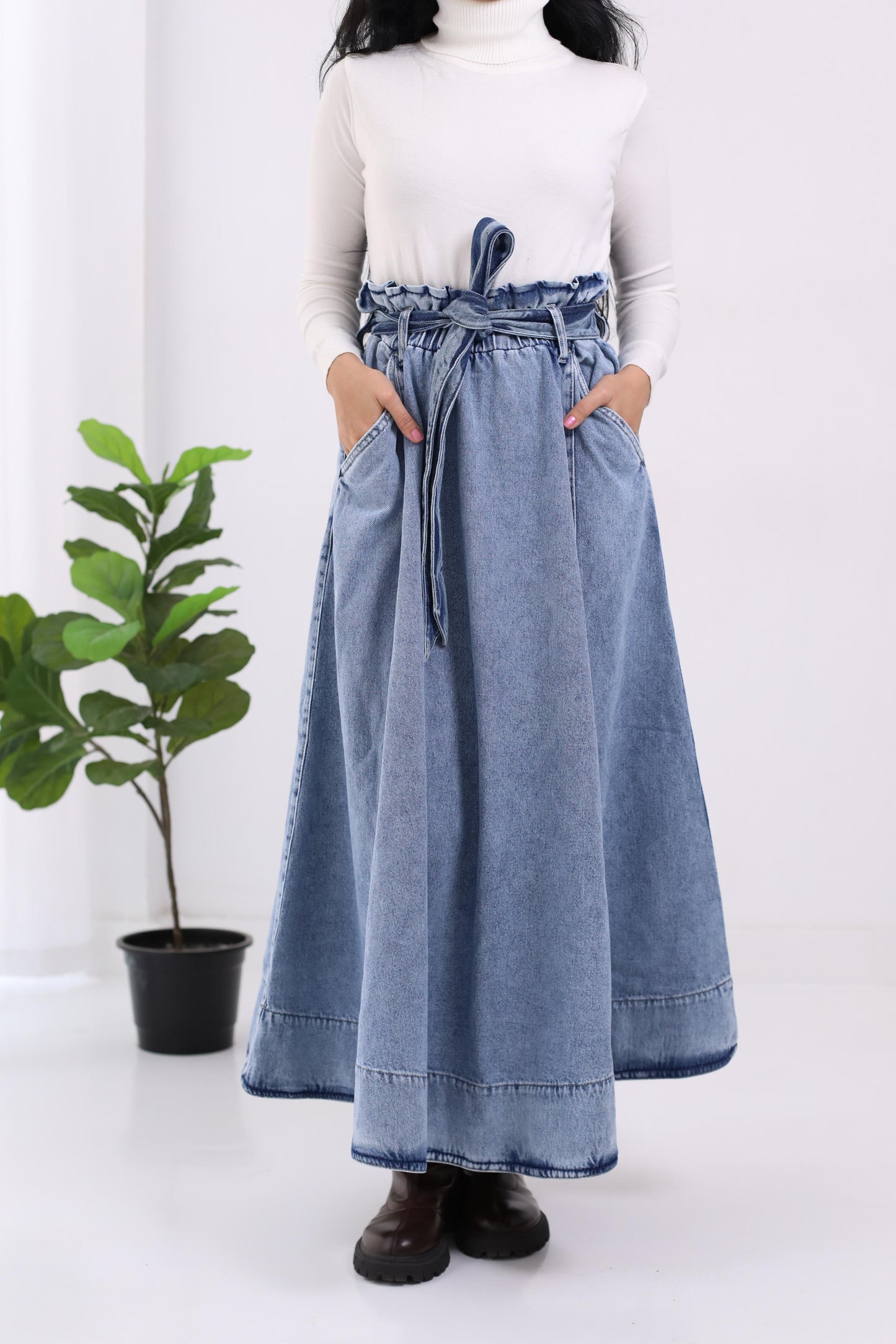 Skirt Jeans - heavy with belt