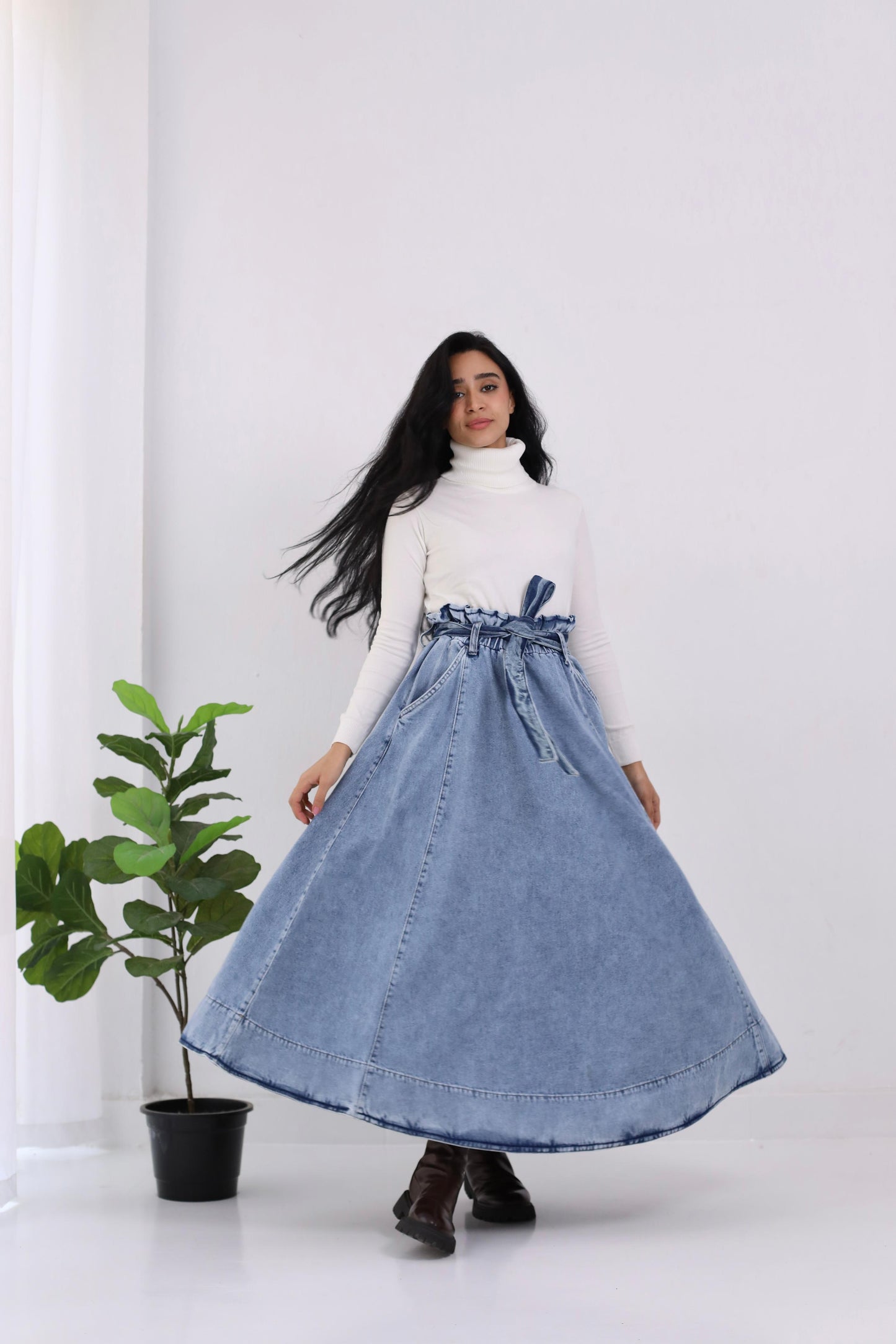 Skirt Jeans - heavy with belt