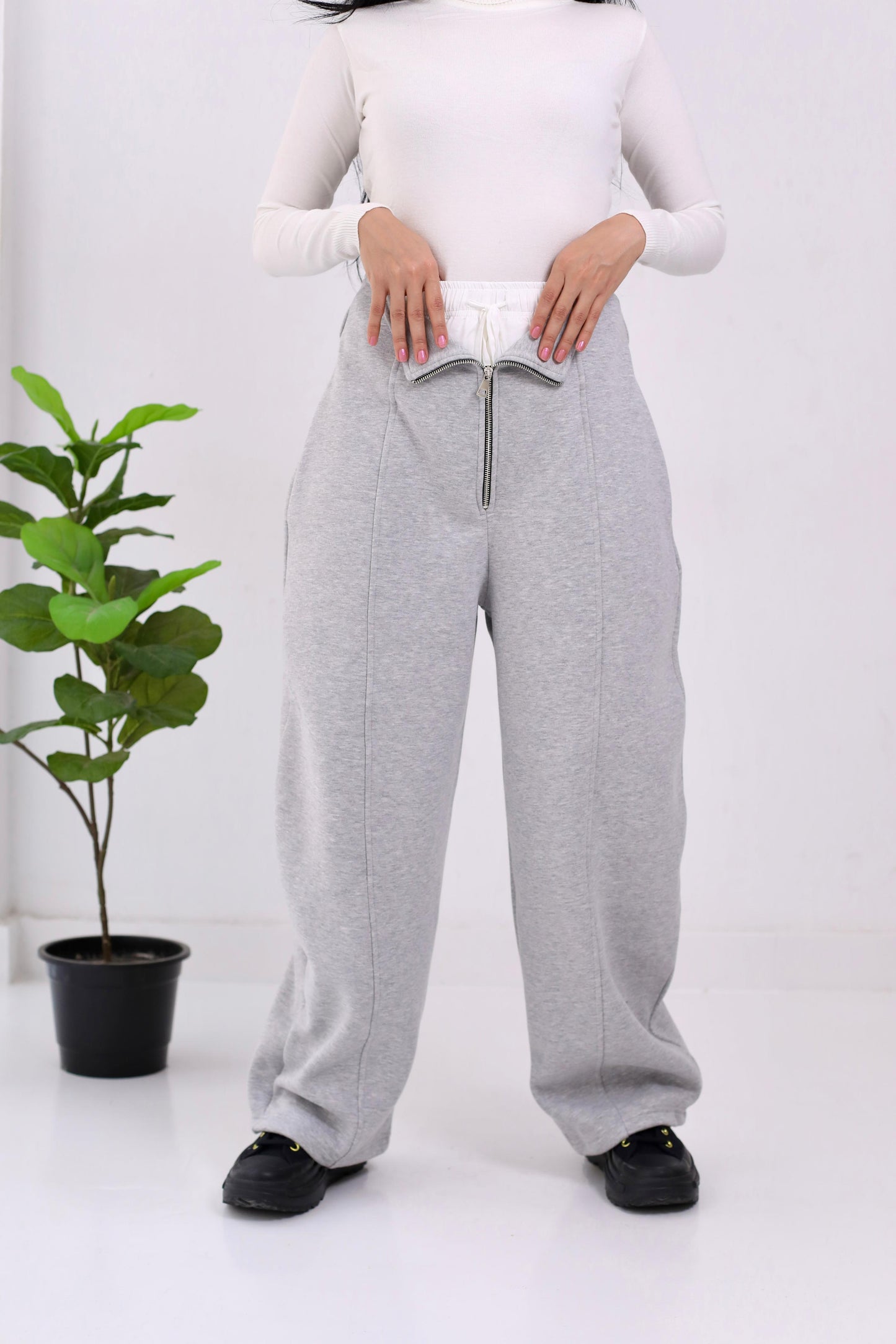Doubled waistband trouser- melton