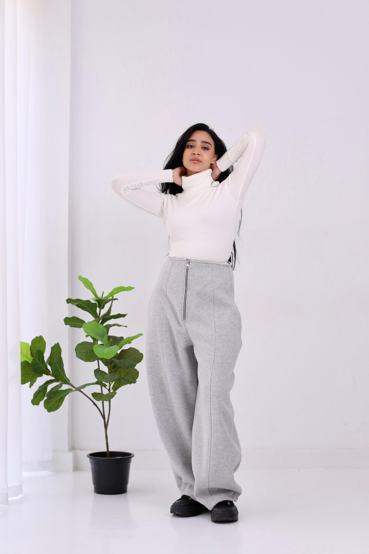 Doubled waistband trouser- melton