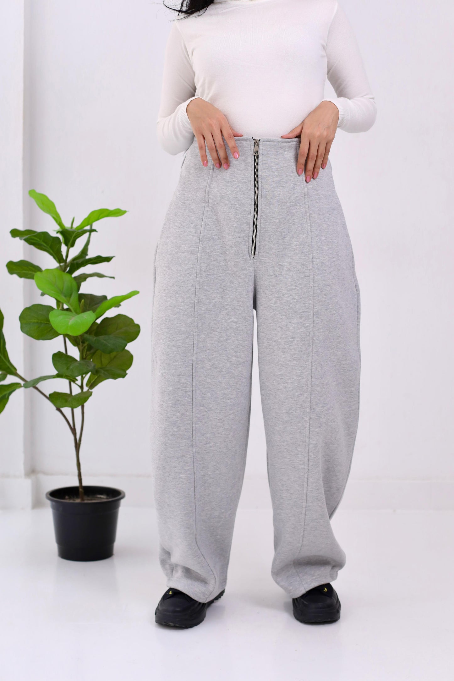 Doubled waistband trouser- melton