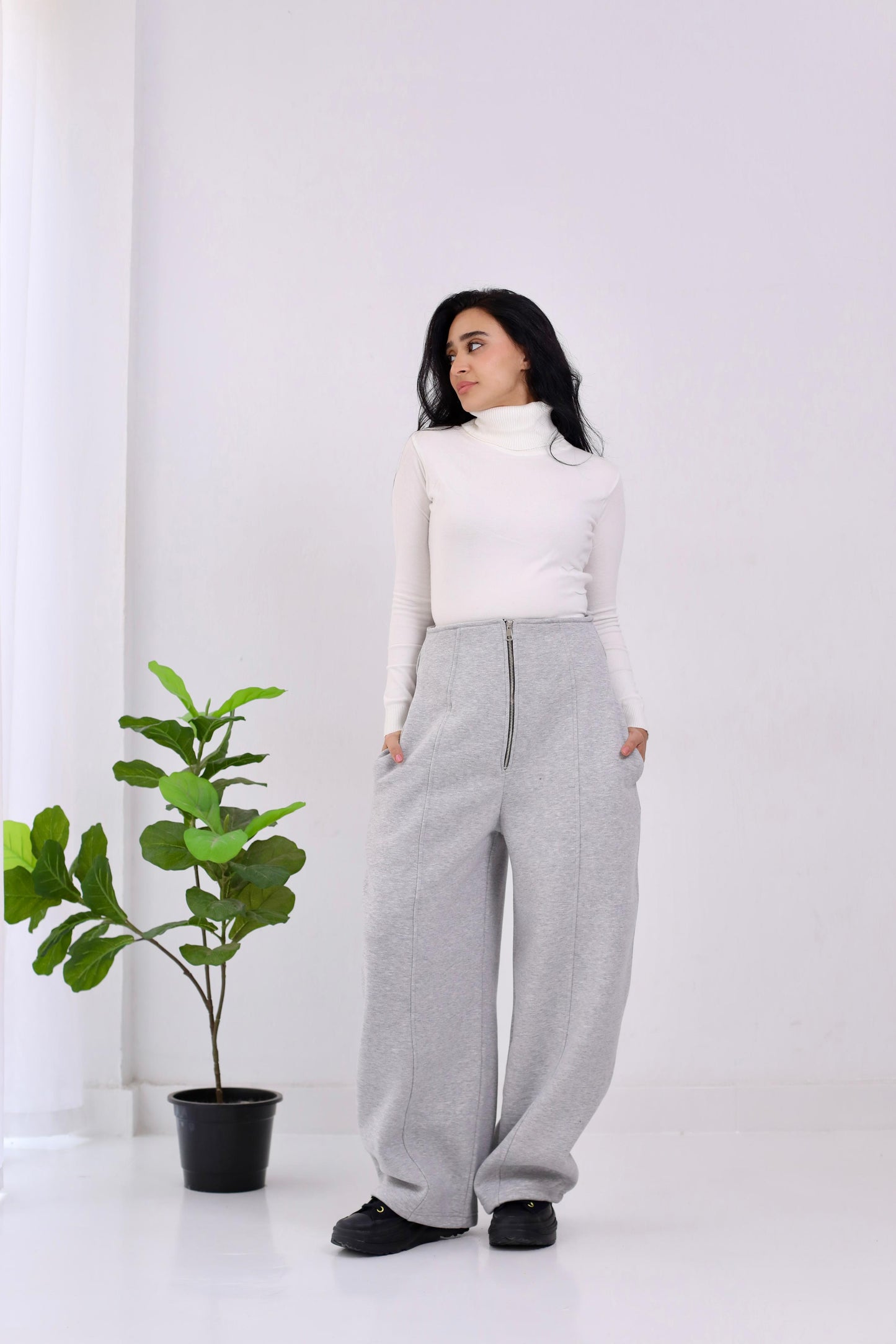 Doubled waistband trouser- melton