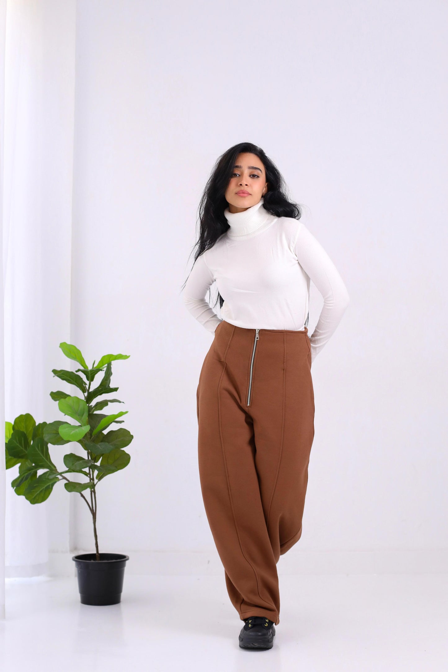 Doubled waistband trouser- melton