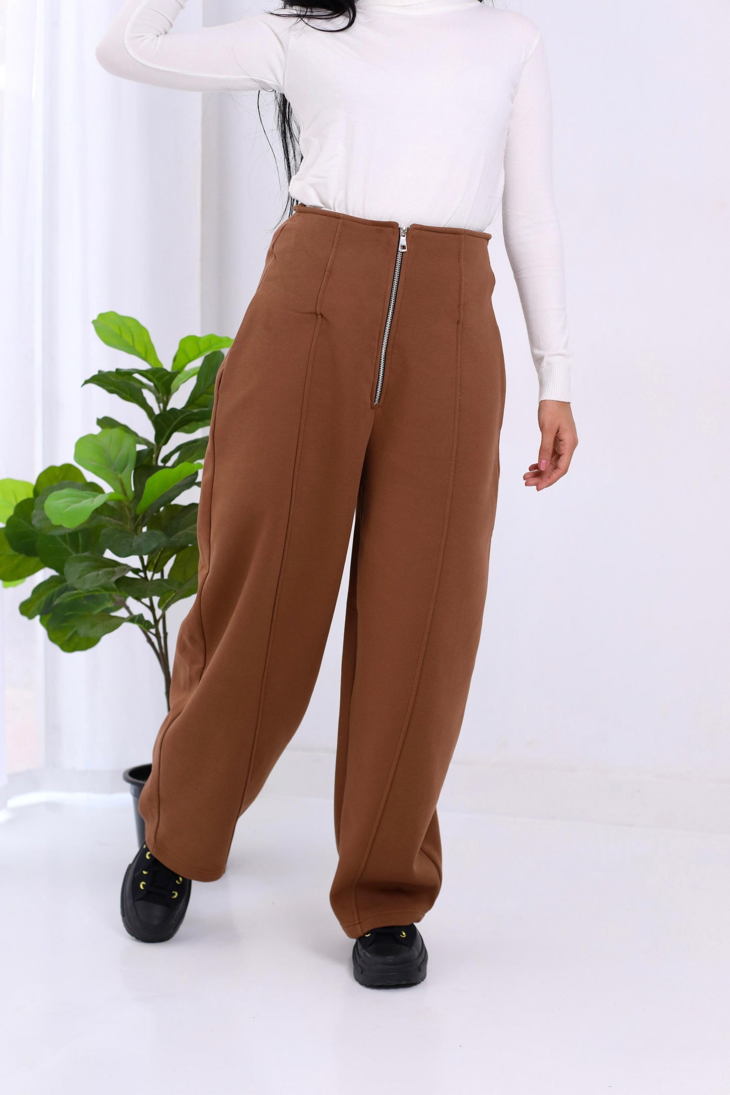 Doubled waistband trouser- melton