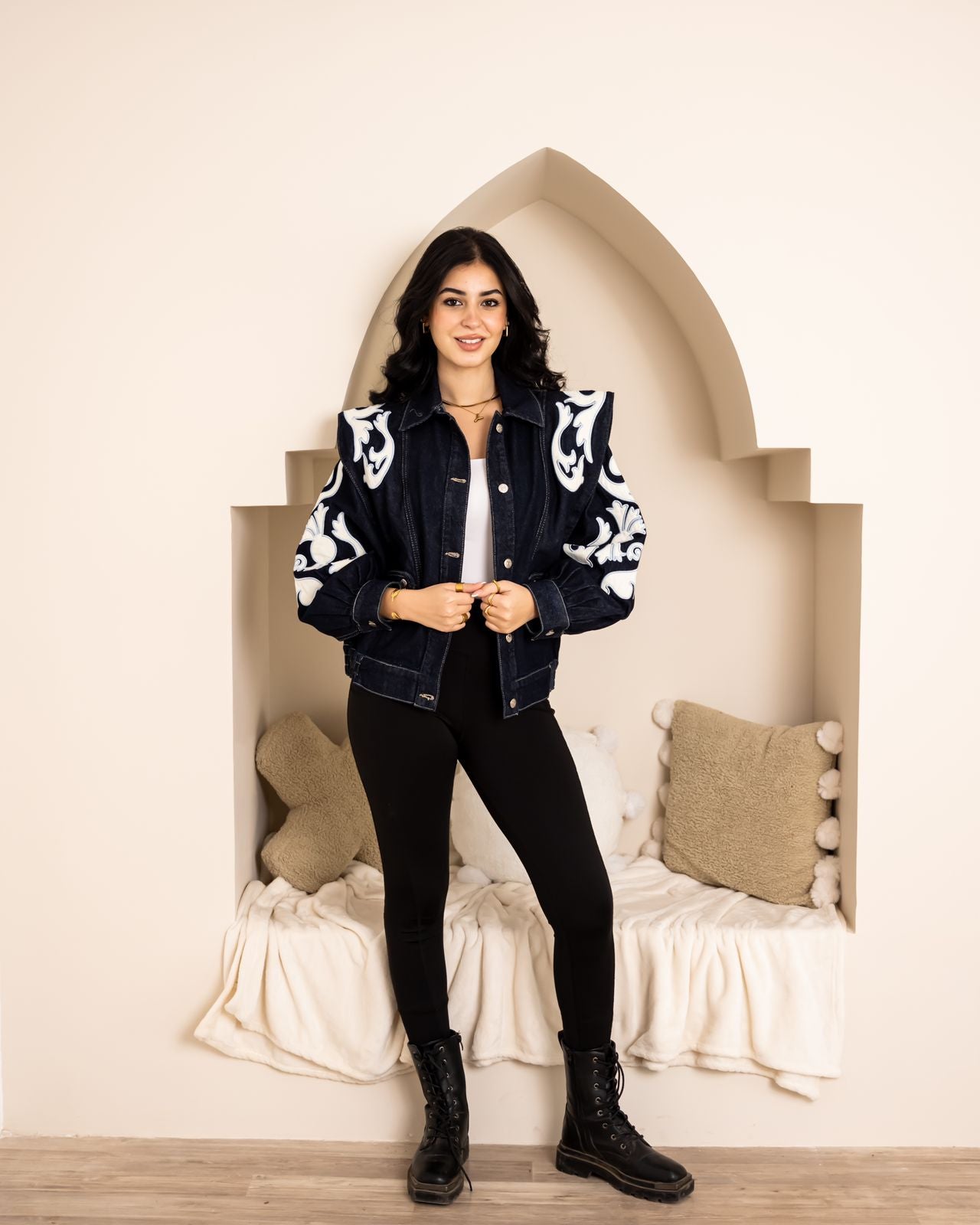 Embroidery Denim - Dark Blue