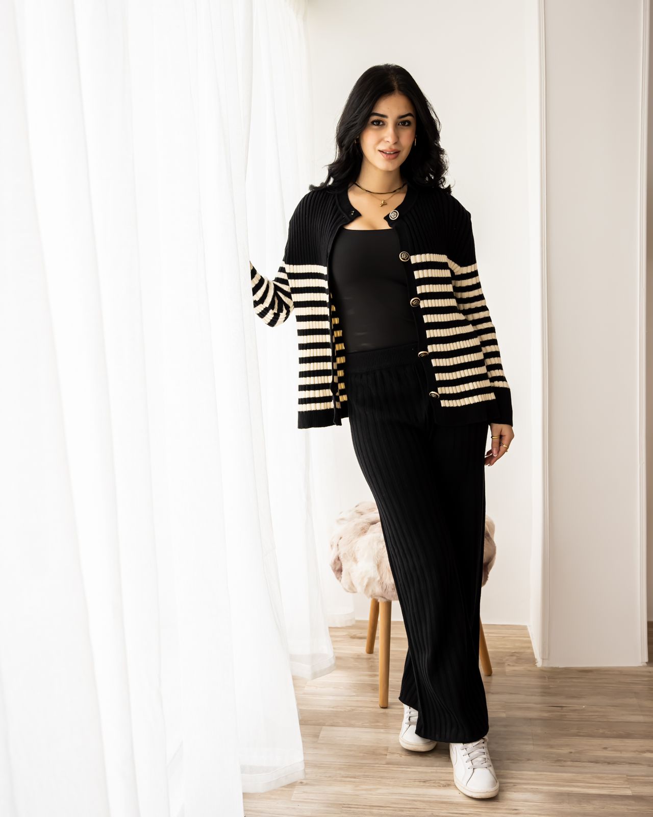 knitted set in black- Free size