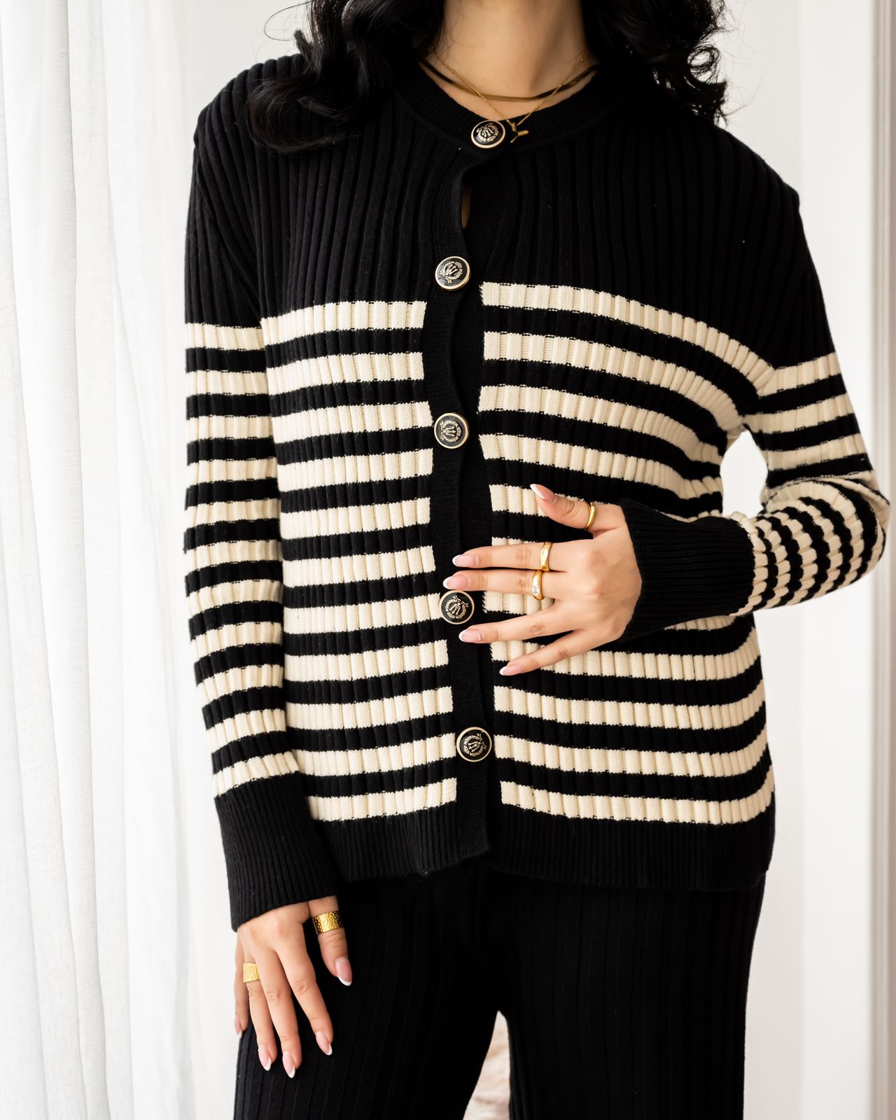 knitted set in black- Free size