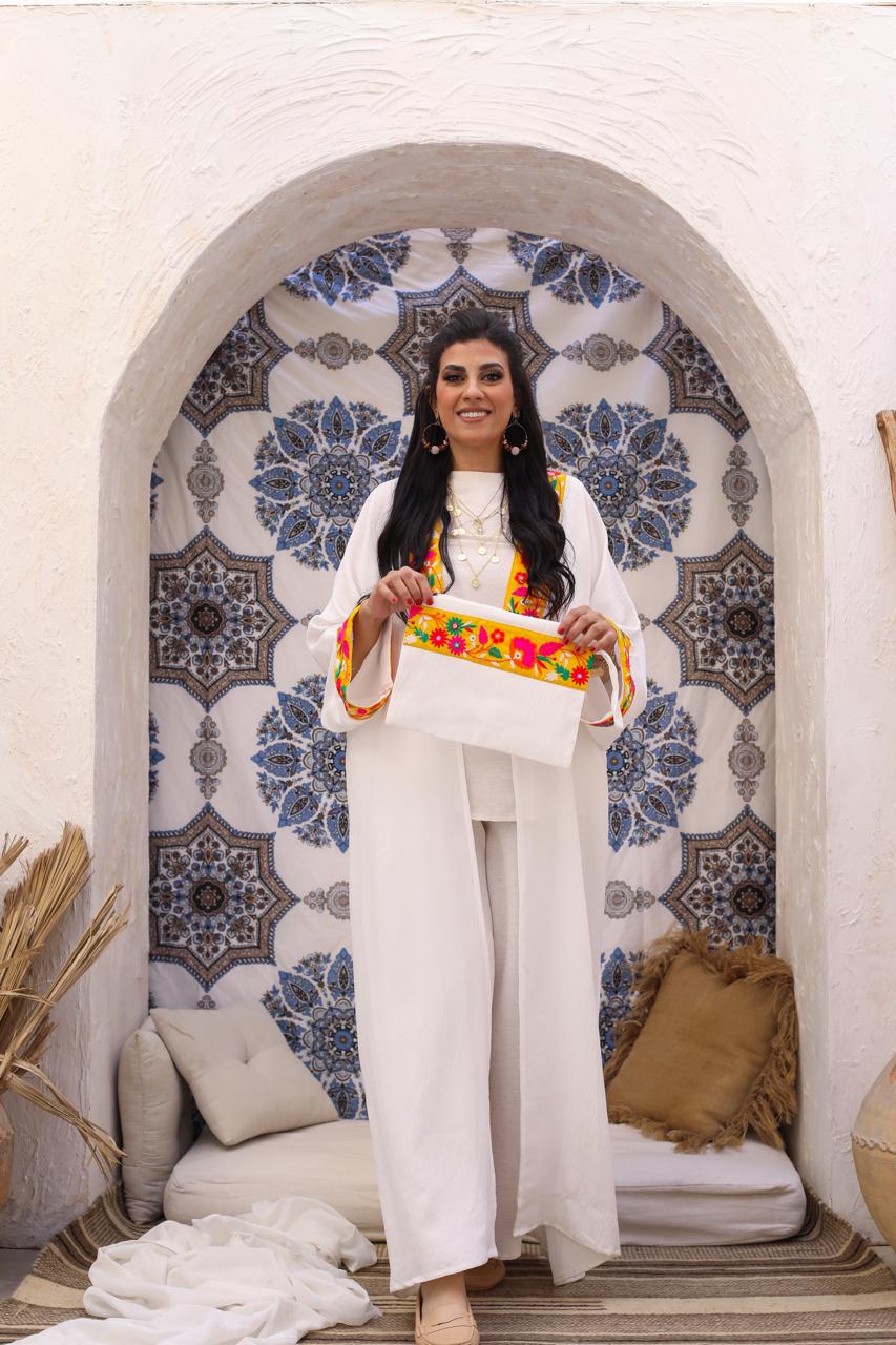 white linen kaftan