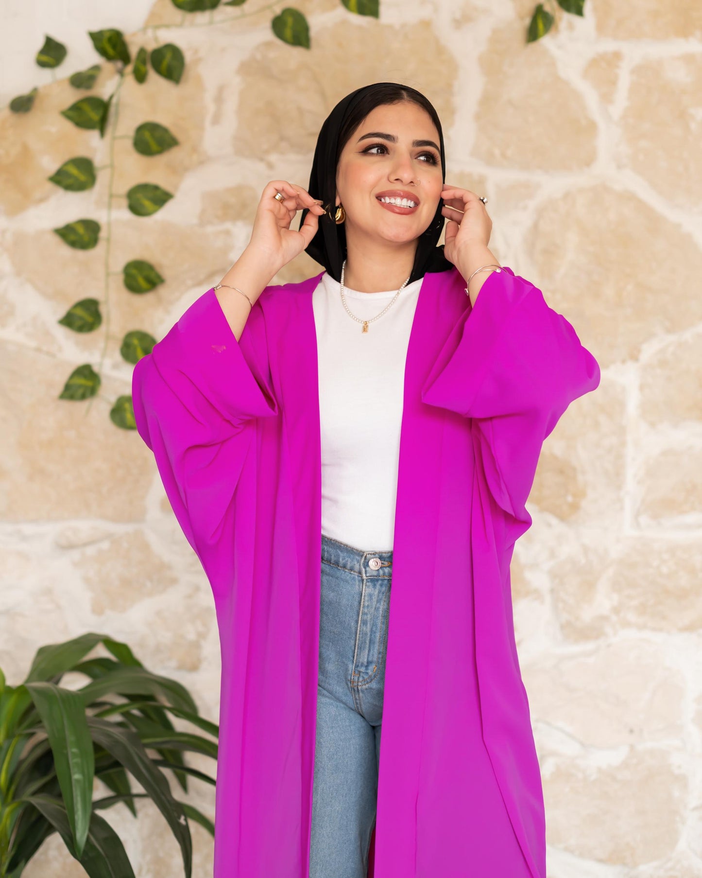 Hot pink kimono free size