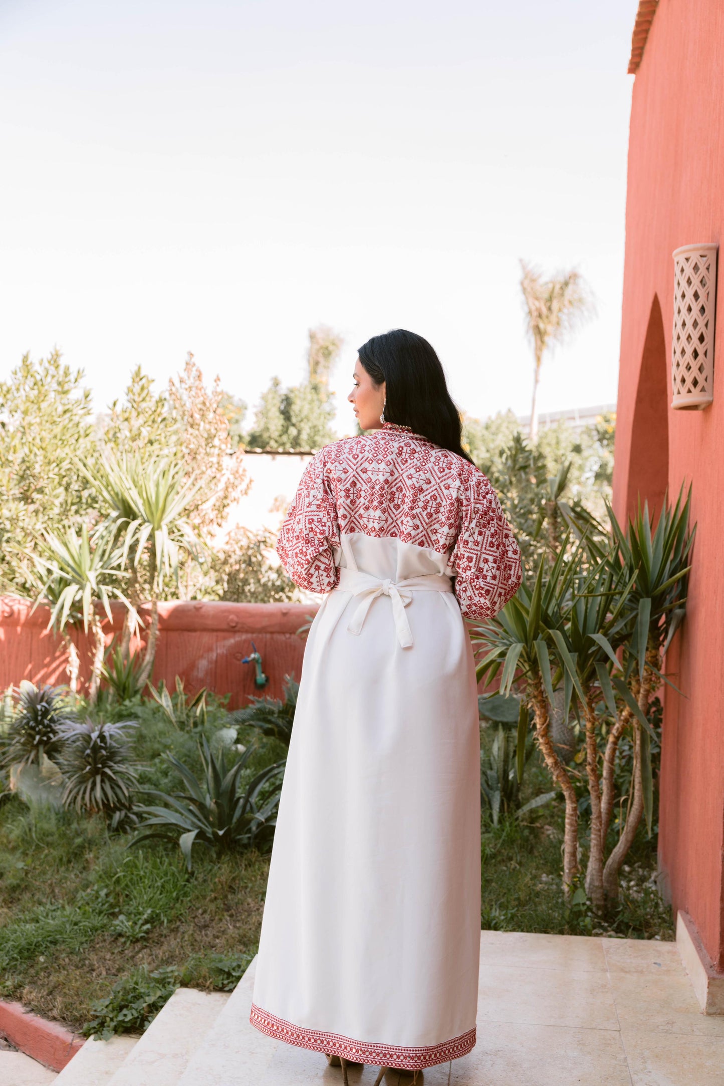 Luxurious Handcrafted Embroidered Kaftan-red