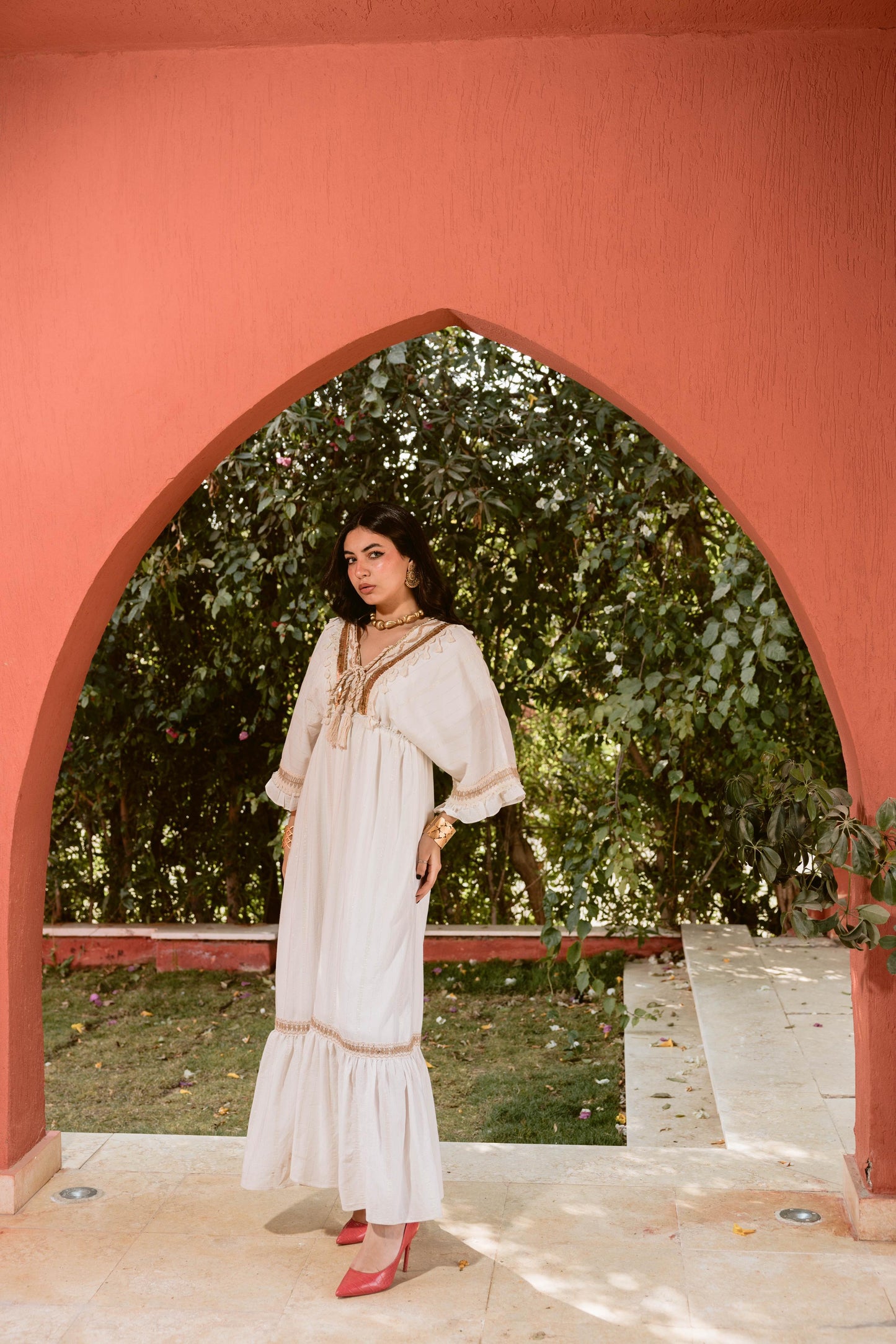 Timeless Elegance: Handcrafted Embroidered Dress