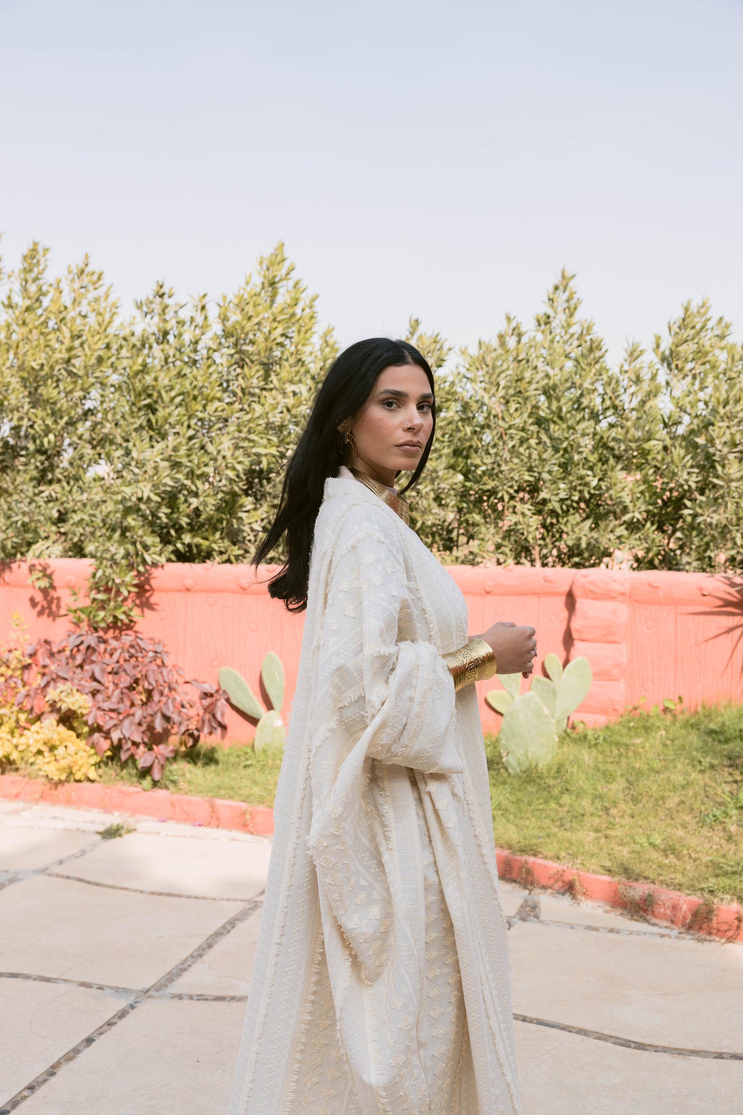 Romany Kaftan- embroidered 1 biege