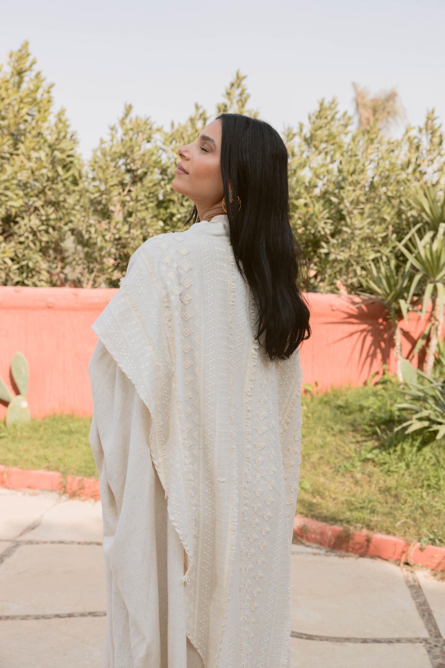 Romany Kaftan- embroidered 1 biege