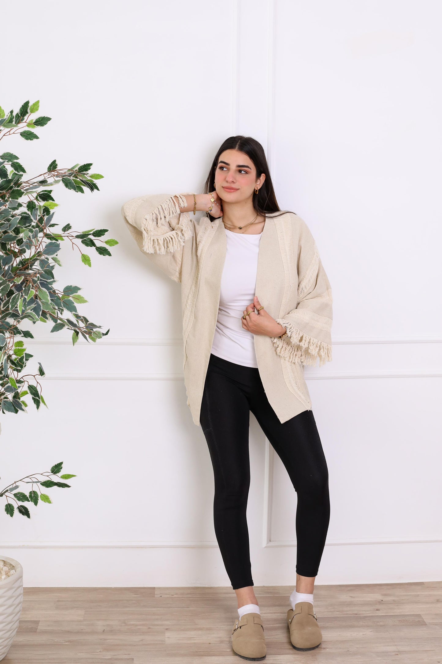 Embroidery kimono- pure linen guper