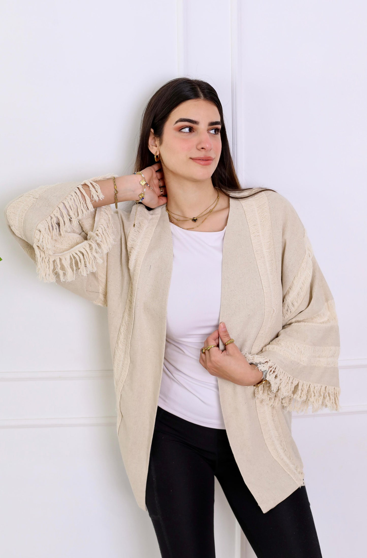 Embroidery kimono- pure linen guper