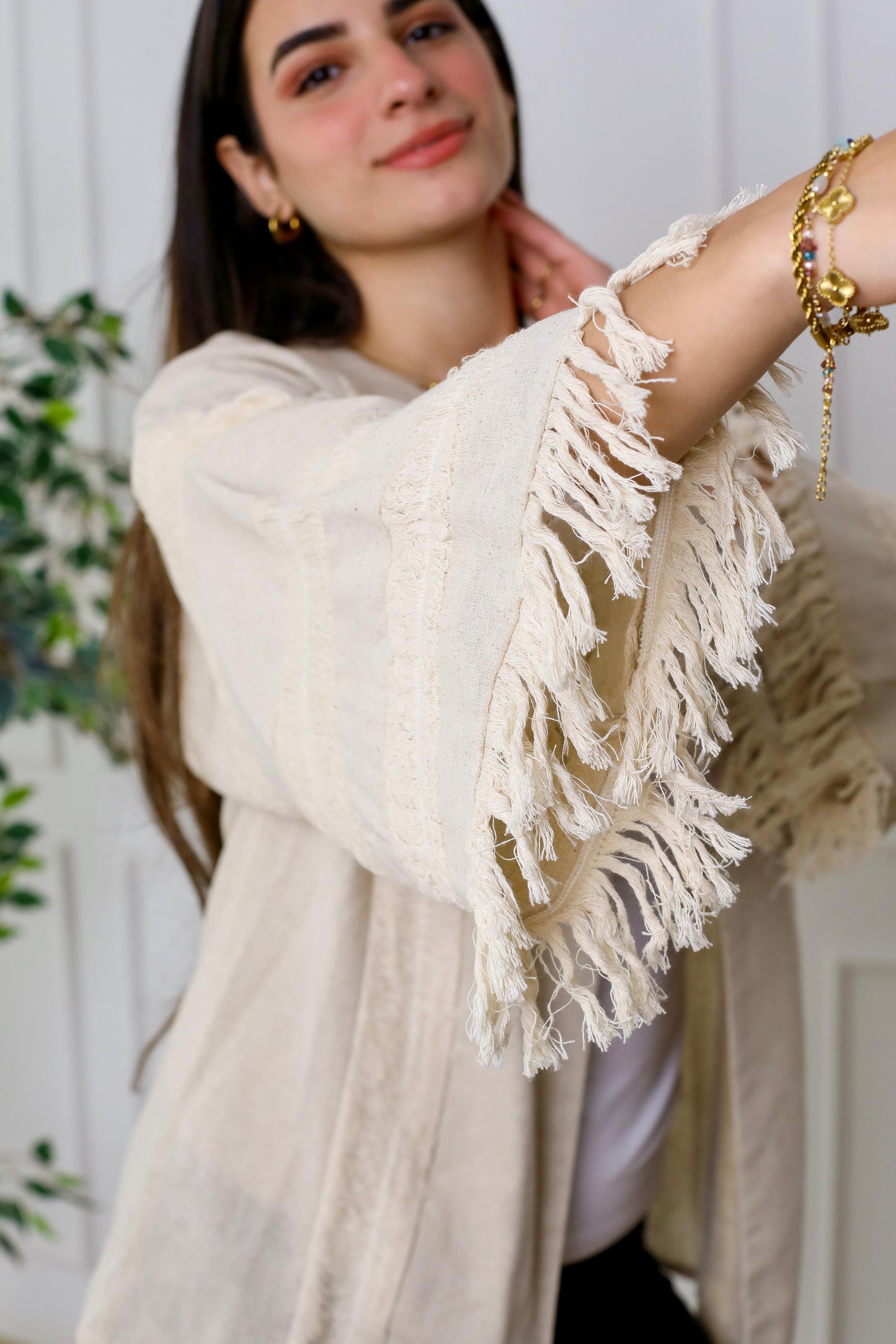 Embroidery kimono- pure linen guper