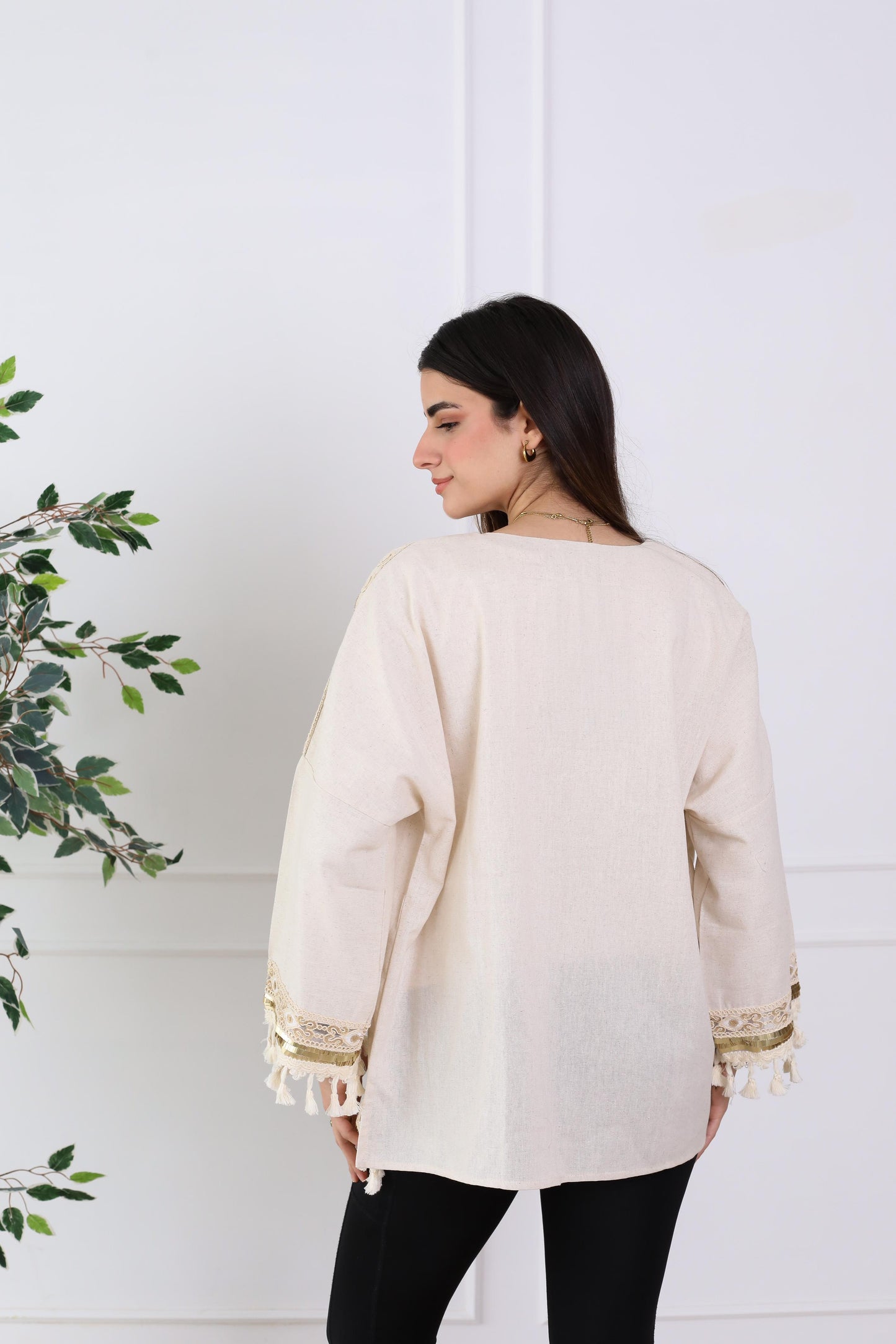 Embroidery kimono- pure linen