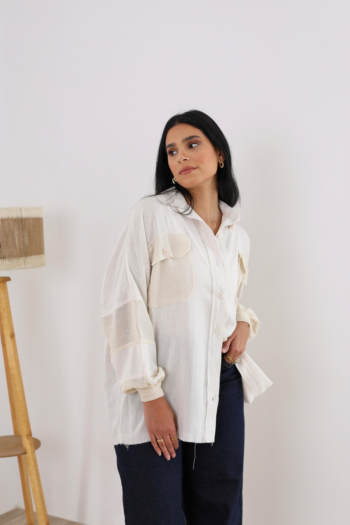 Linen shirt- long sleeves- offwithe