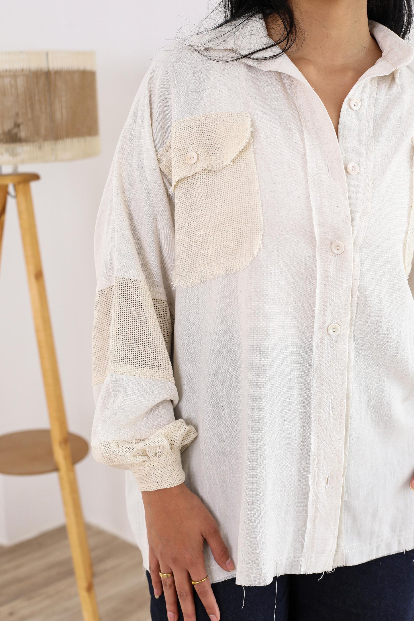 Linen shirt- long sleeves- offwithe