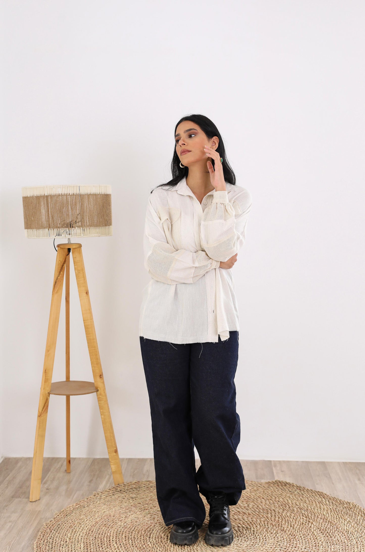 Linen shirt- long sleeves- offwithe
