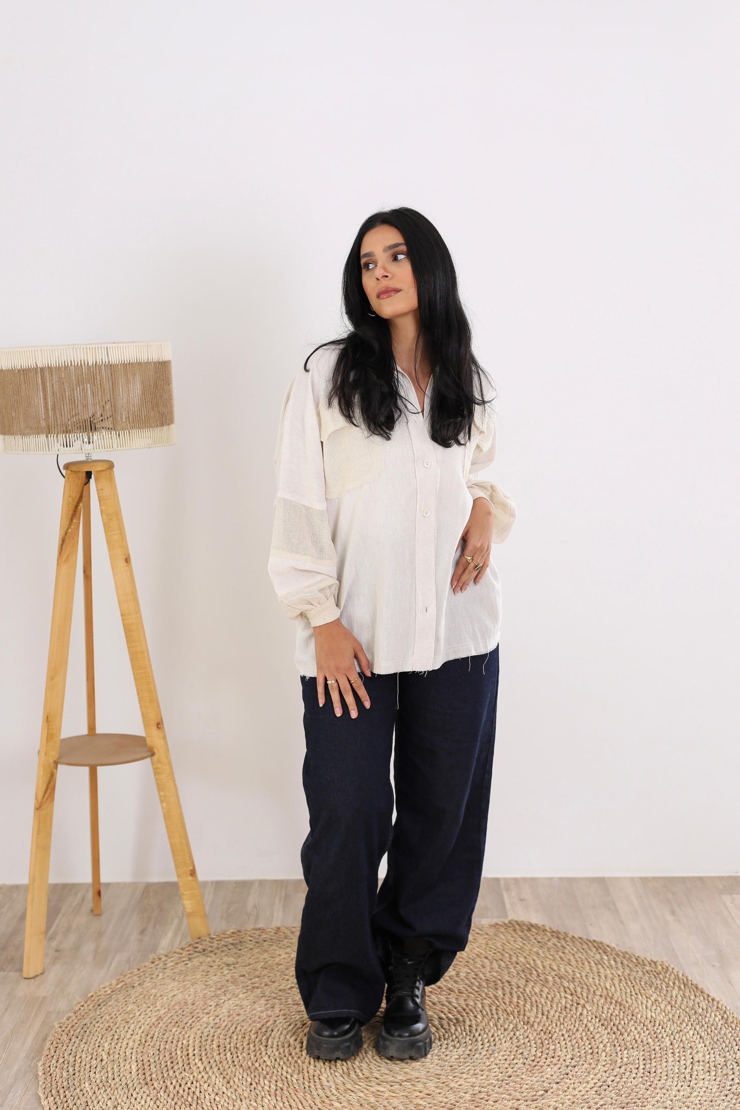 Linen shirt- long sleeves- offwithe
