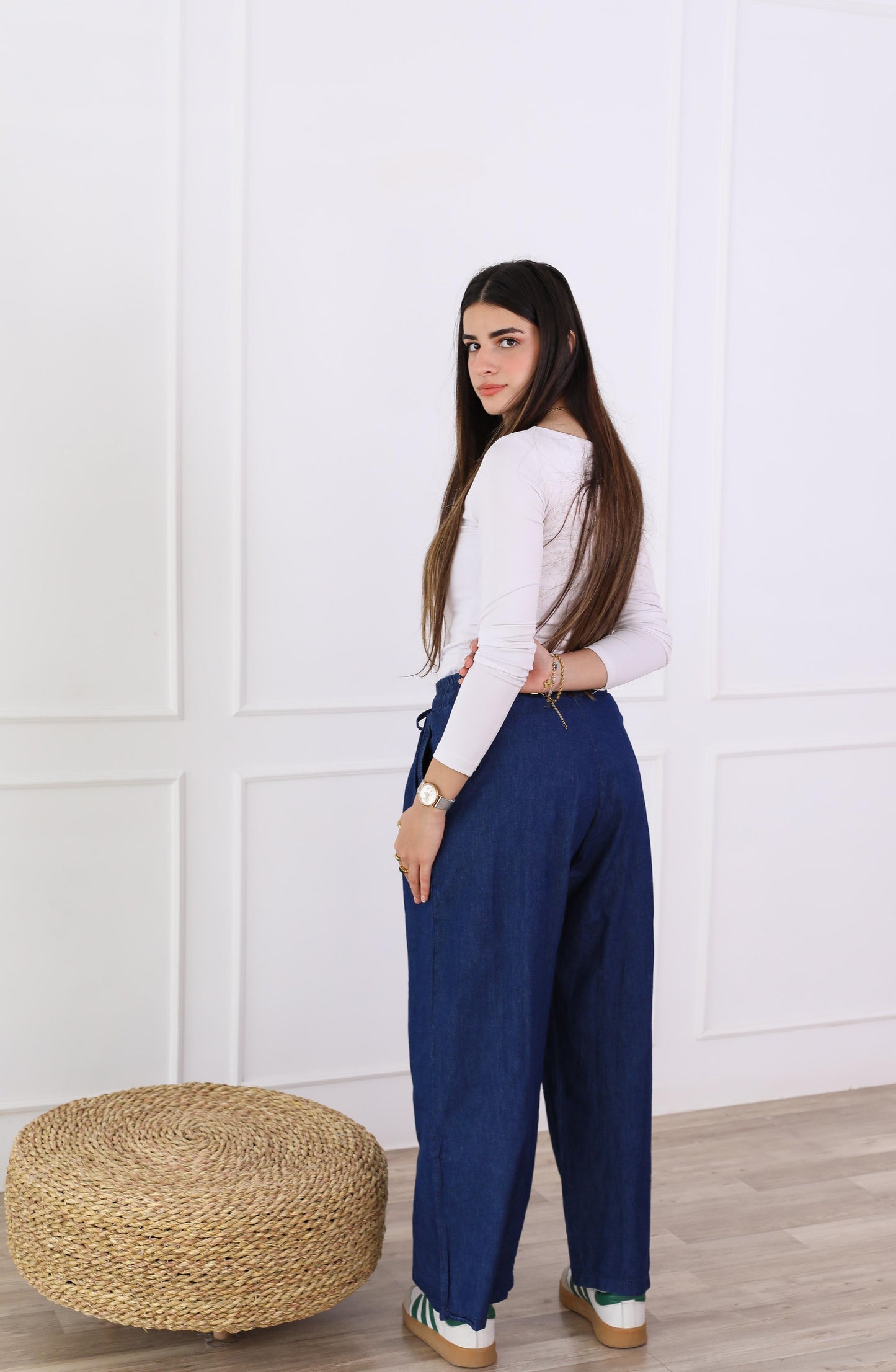Everyday denim pants-dark blue
