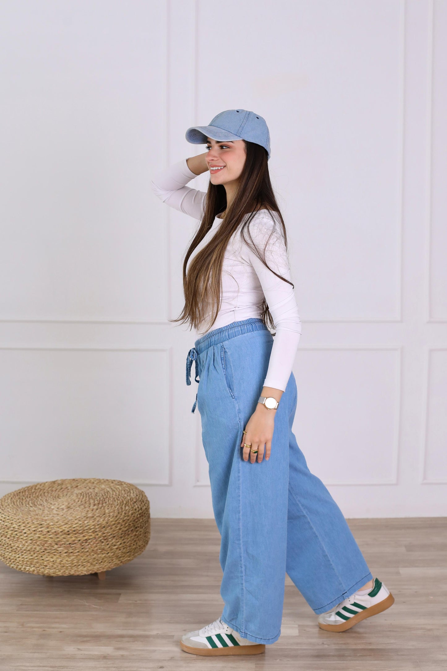 Everyday denim pants-dark blue