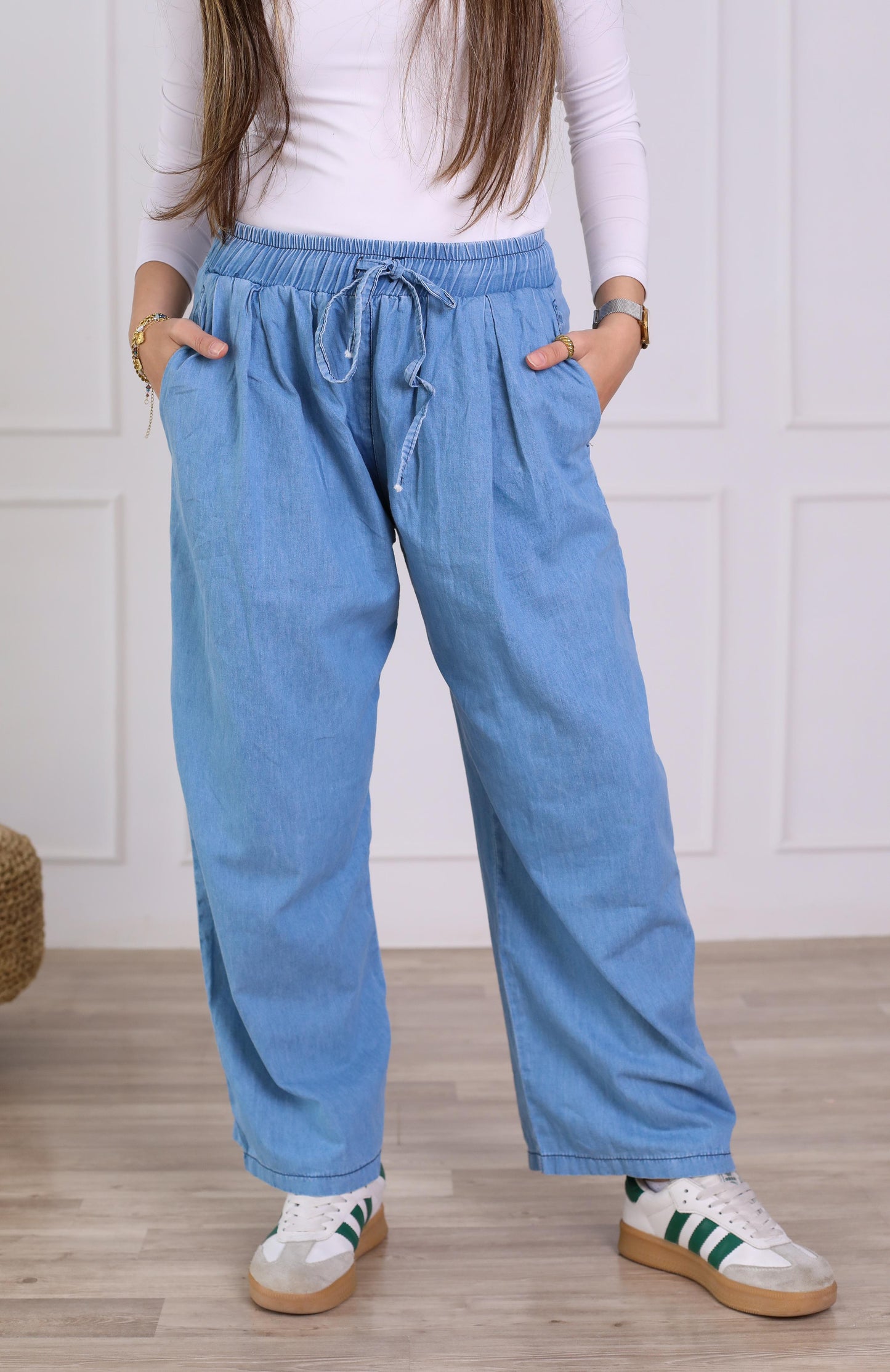 Everyday denim pants-dark blue