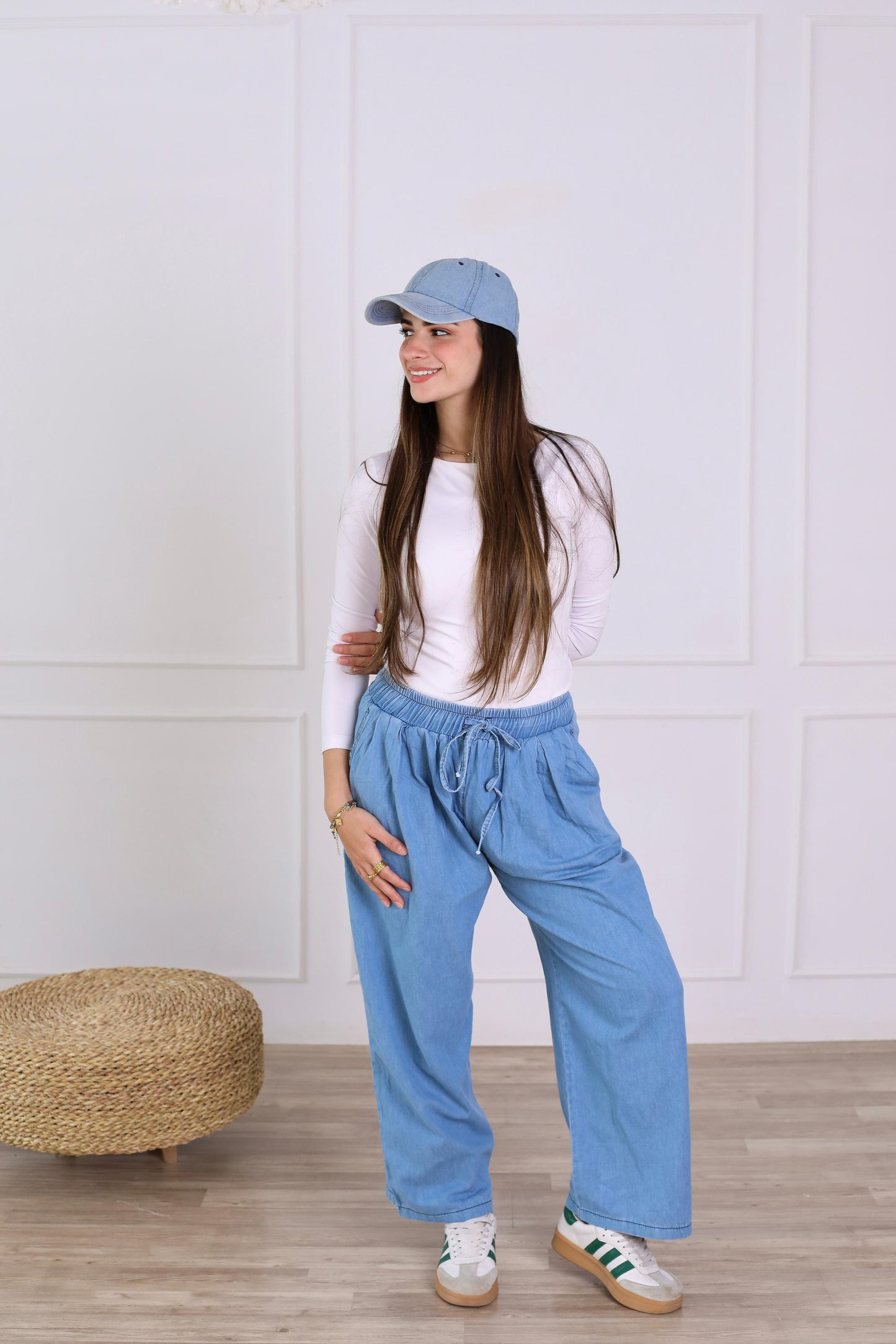 Everyday denim pants-dark blue