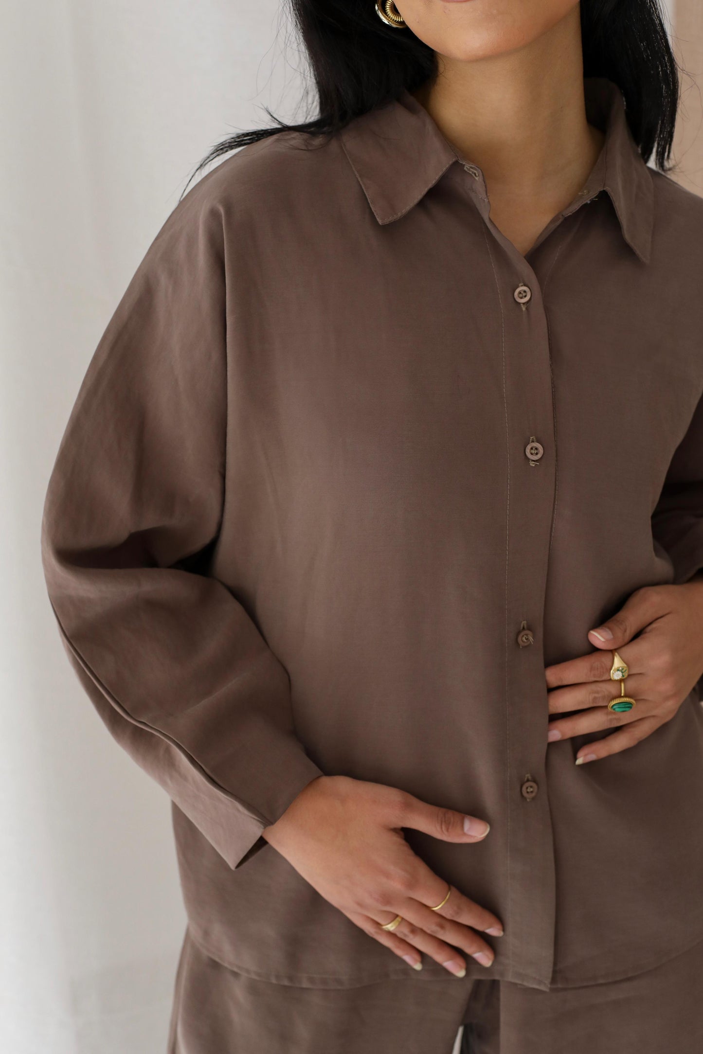 Minimalist Luxe Relaxed Set-oversized- Brown