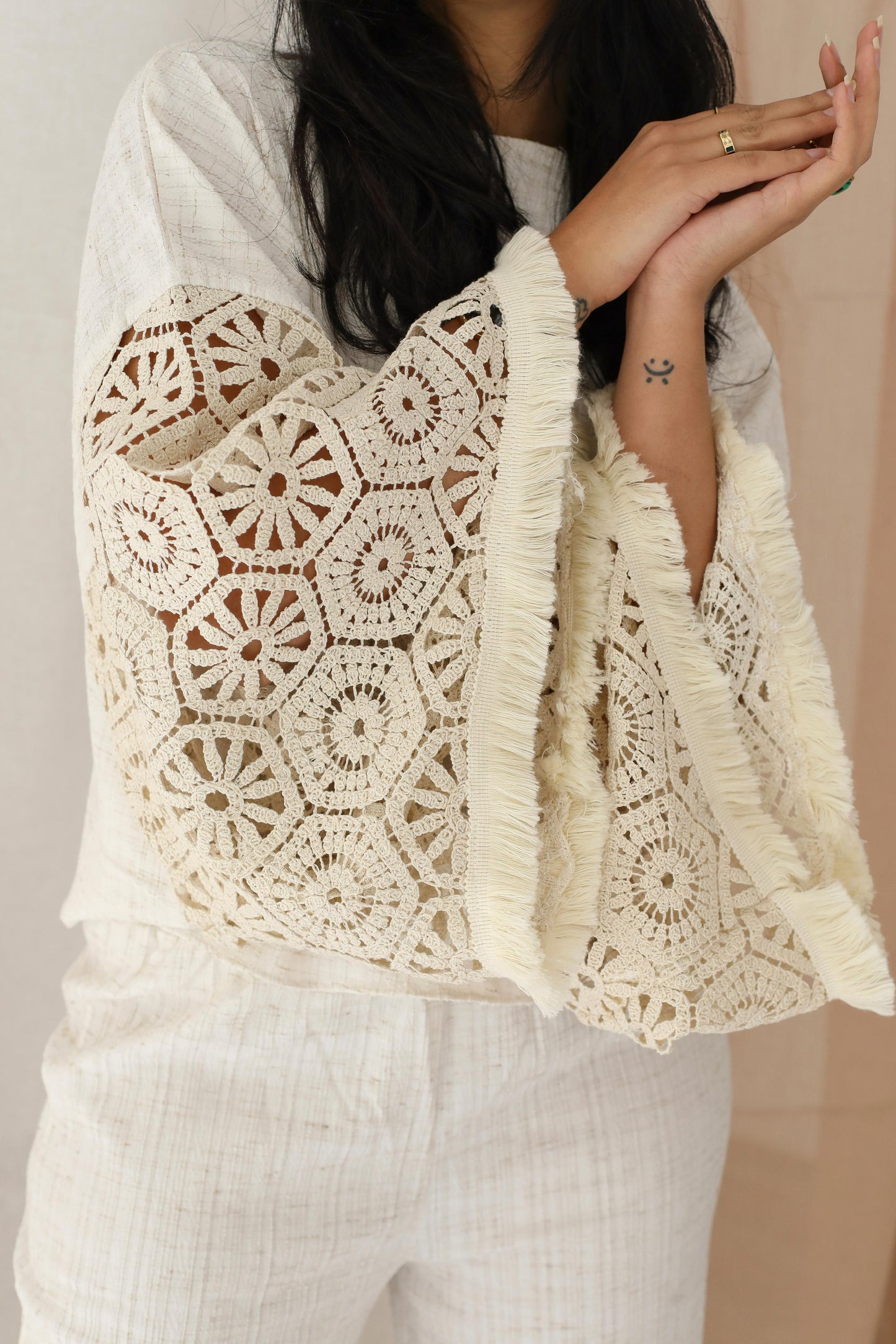 Moonlit Lace Set embroidered -off white
