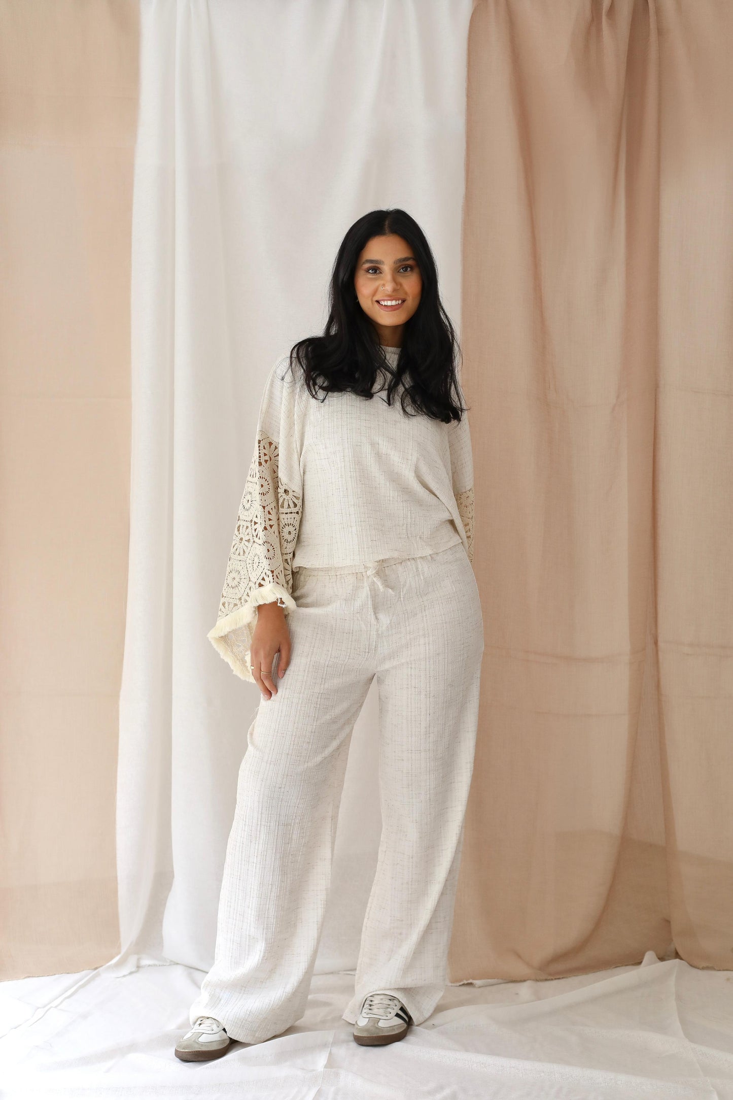 Moonlit Lace Set embroidered -off white