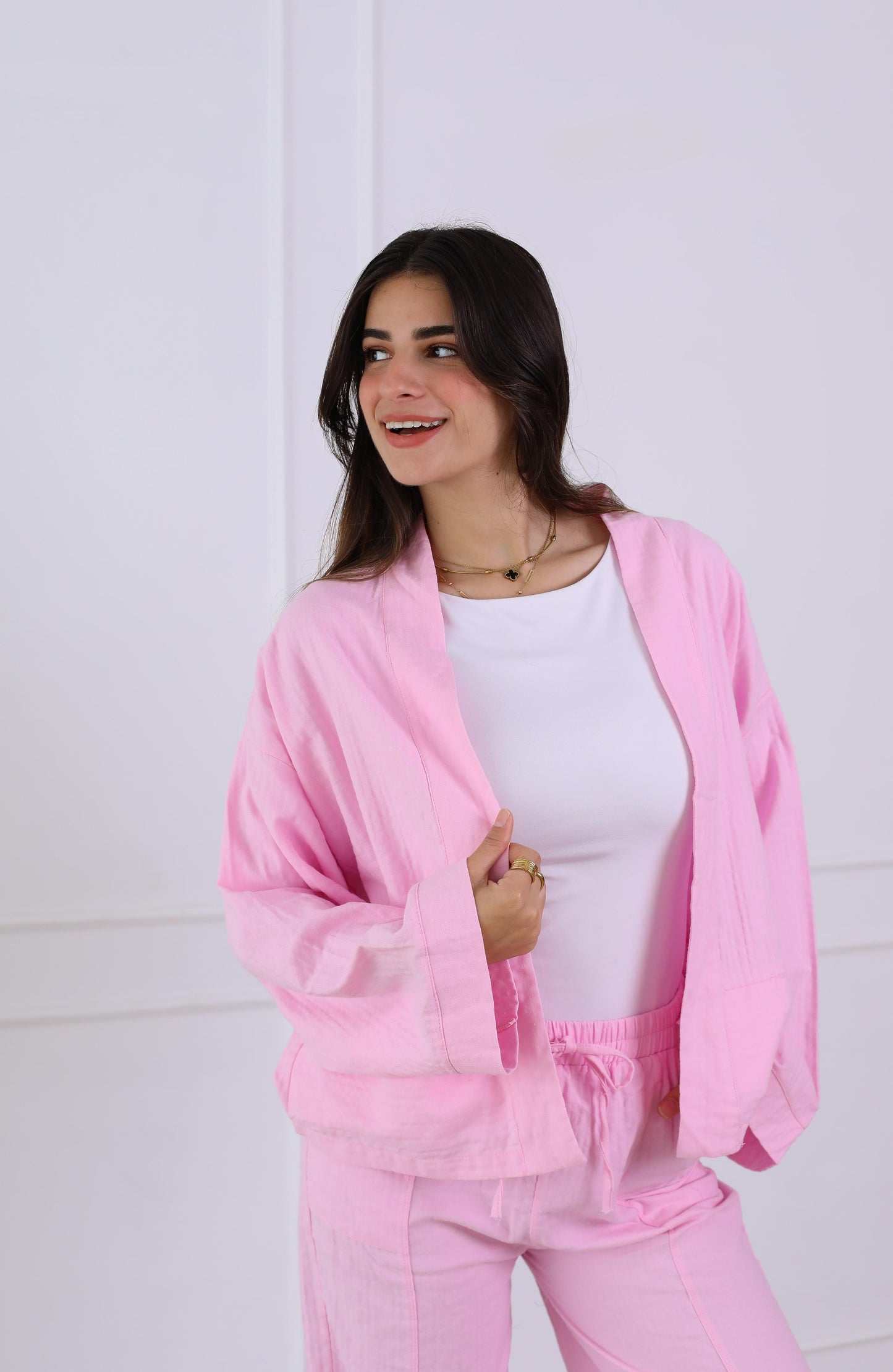 Blush Linen Luxe Set- baby pink