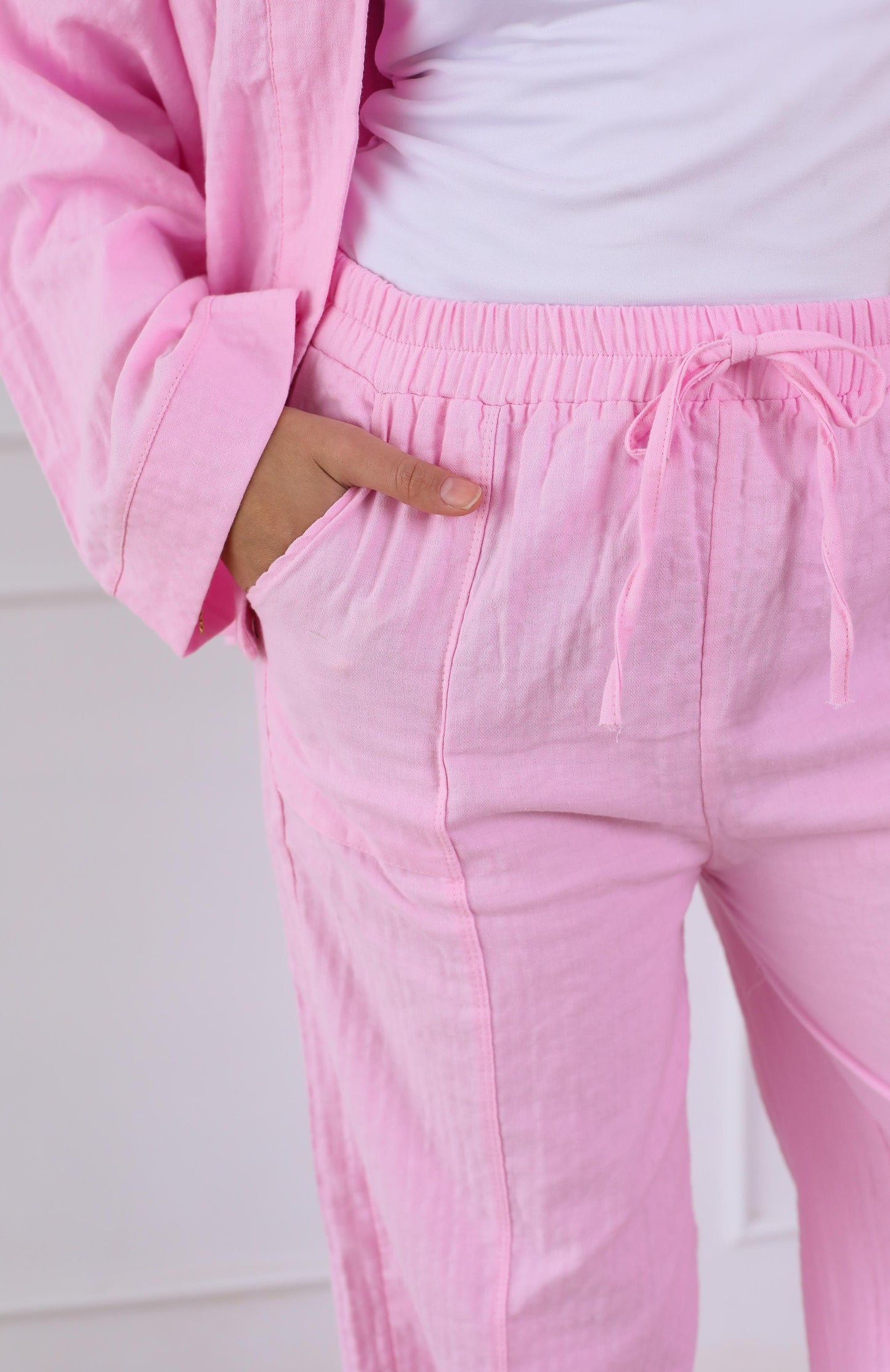 Blush Linen Luxe Set- baby pink