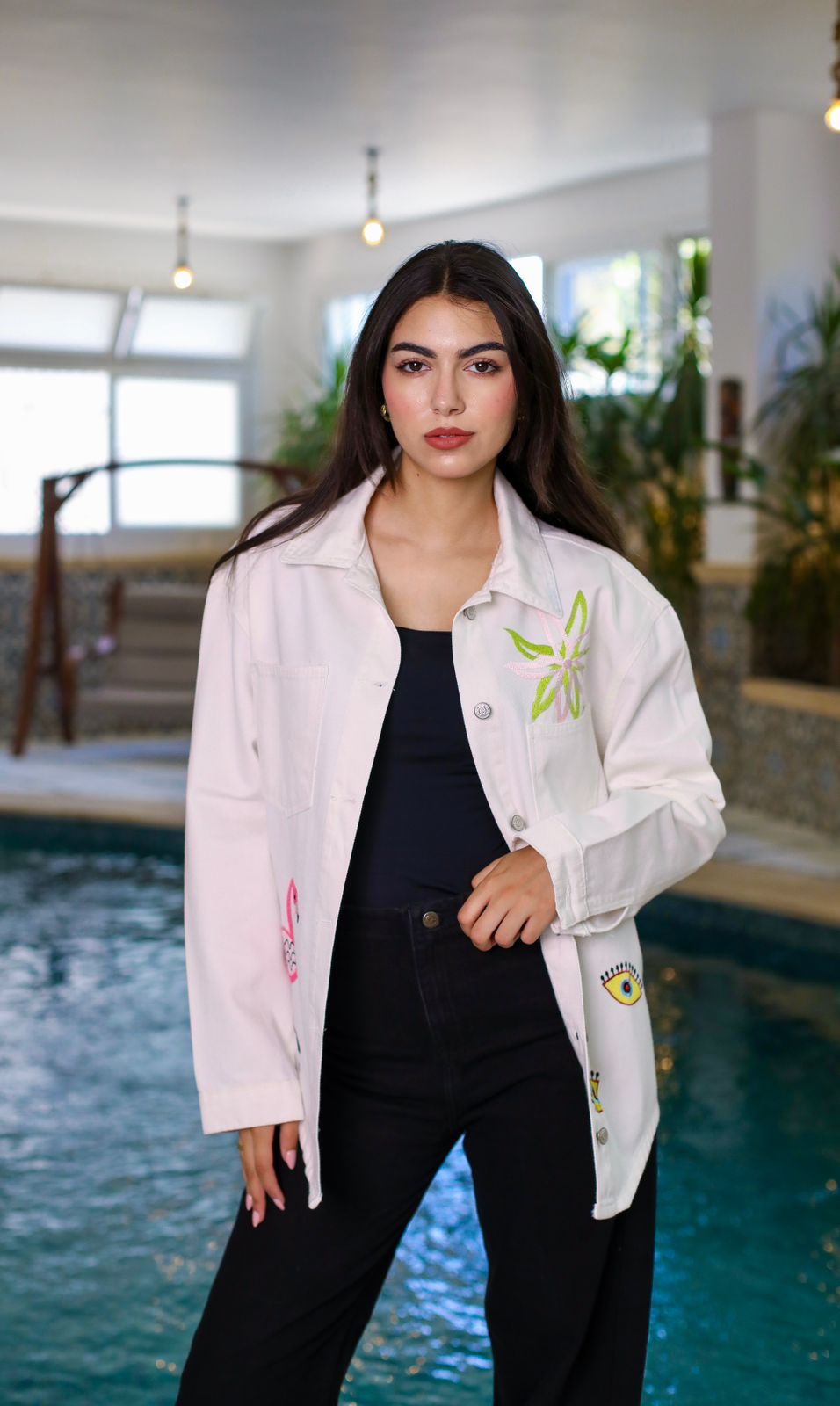 Always Me Embroidered Denim Shirt