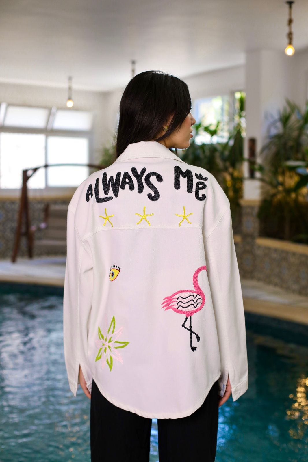 Always Me Embroidered Denim Shirt
