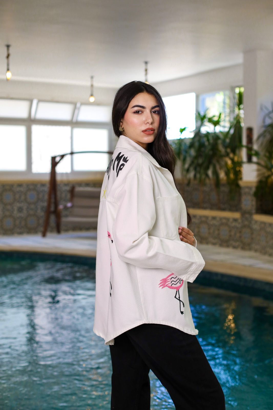 Always Me Embroidered Denim Shirt