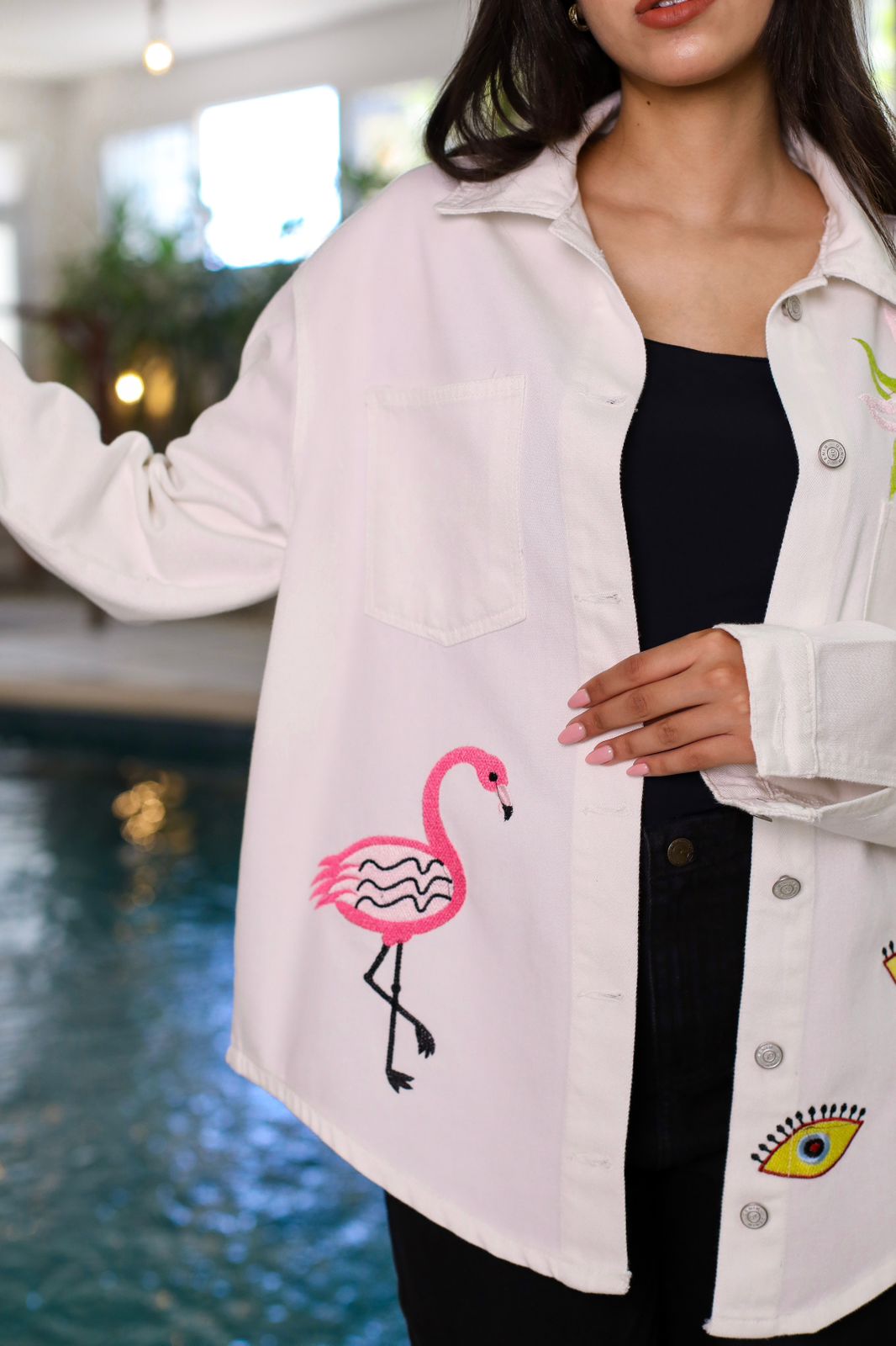 Always Me Embroidered Denim Shirt