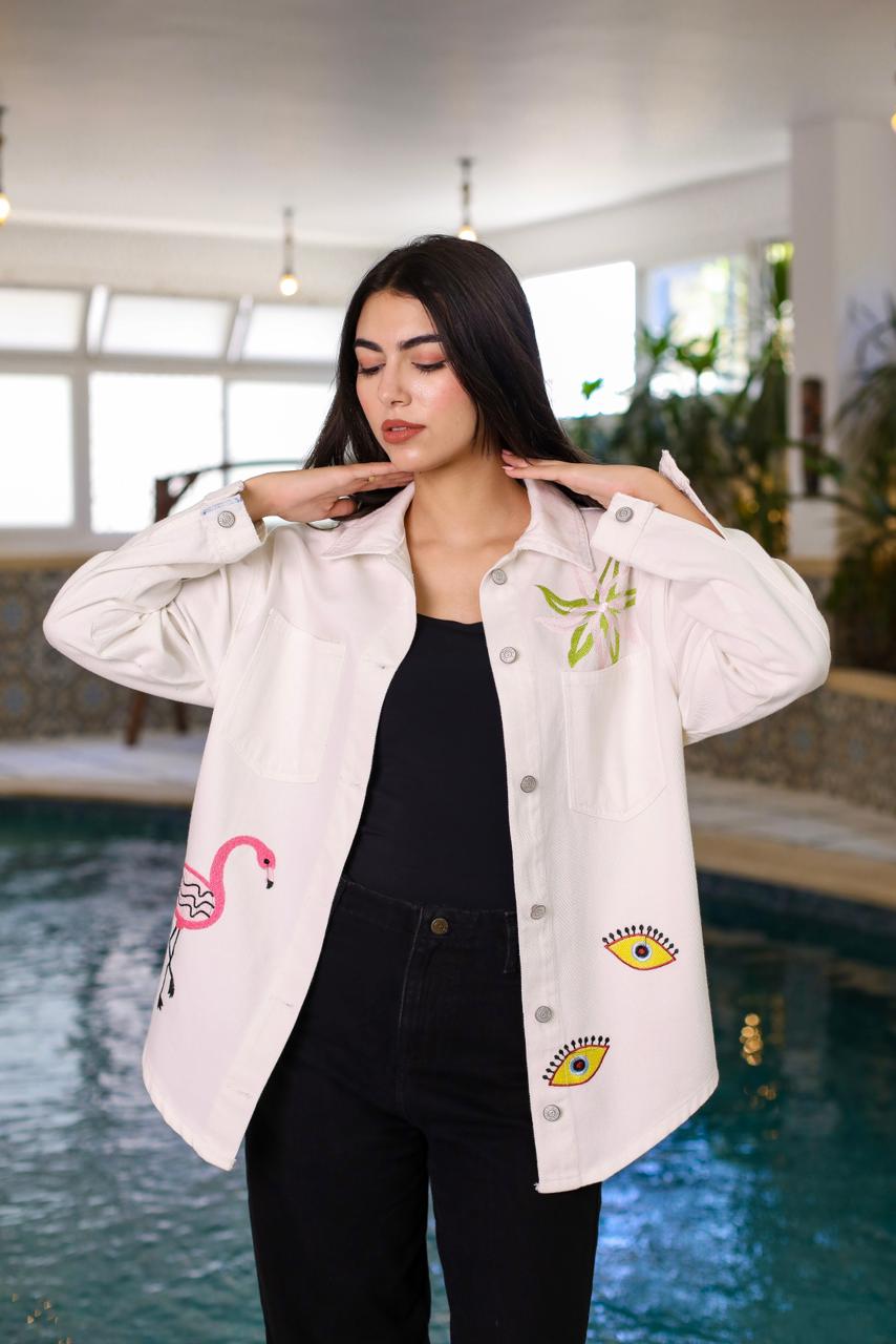 Always Me Embroidered Denim Shirt