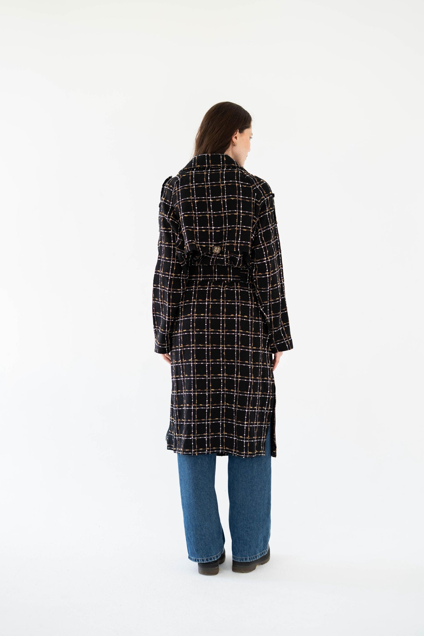 Cozy Check Coat -Black-Women