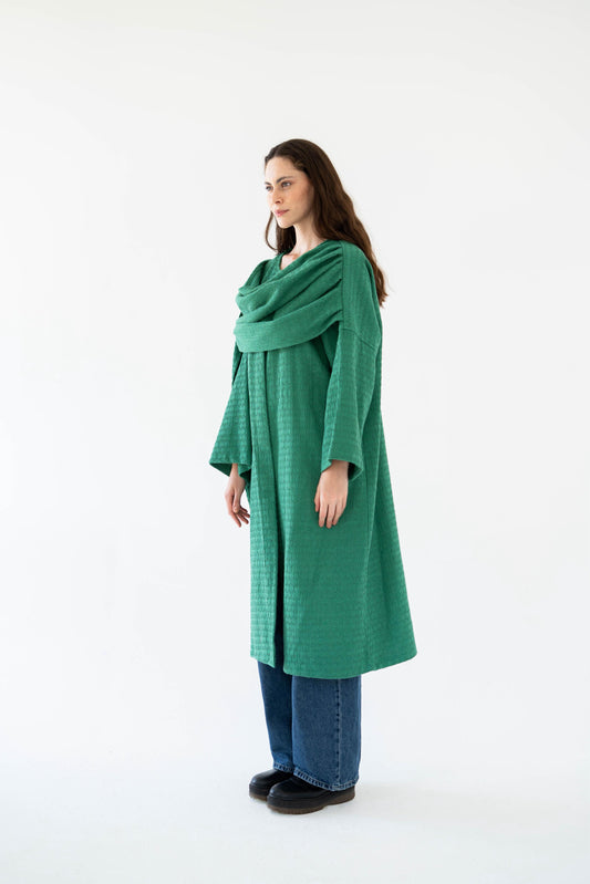 Lina Scarfed Coat- Women-Green