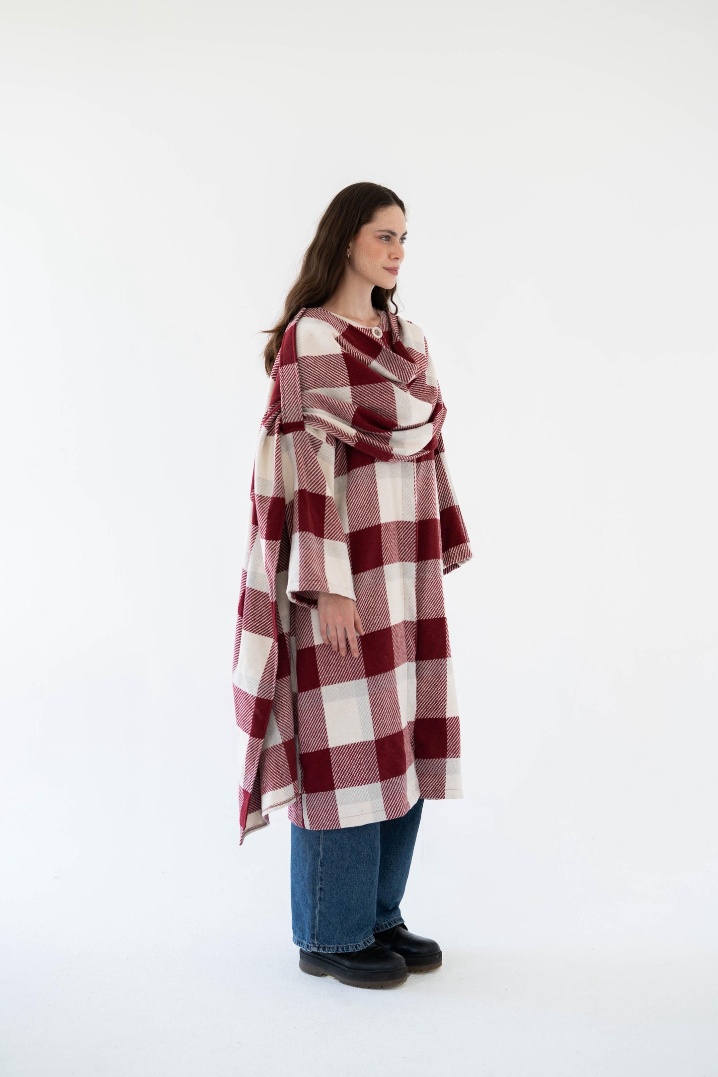 Lina Scarfed Coat- Women-Maroon