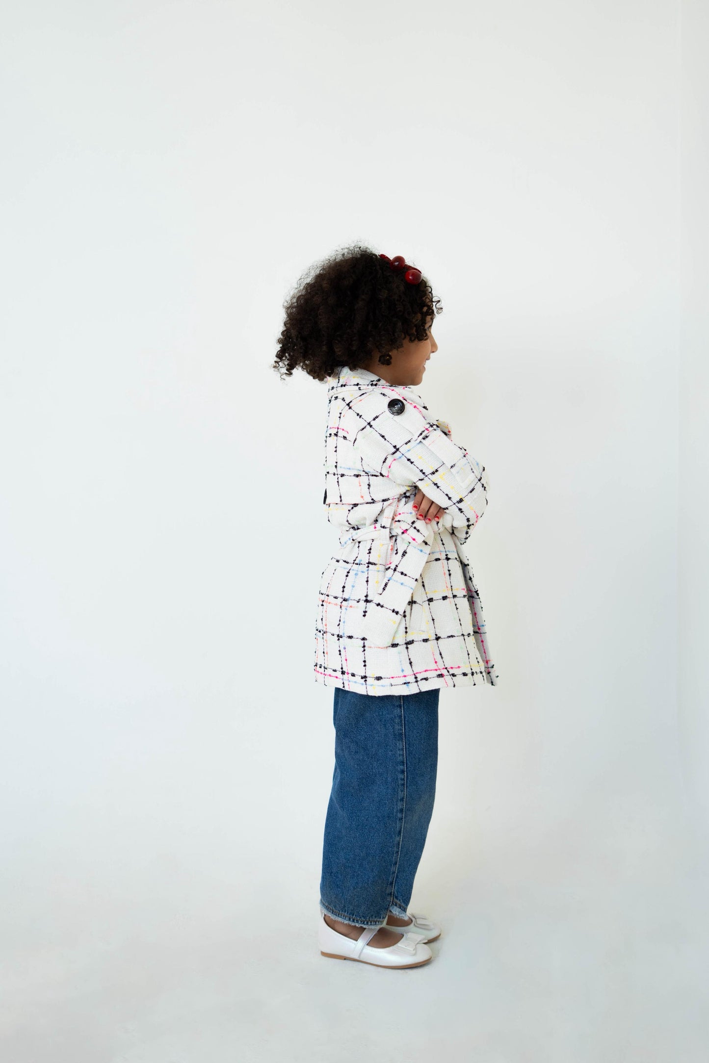 Cozy Check Coat (Kids) -White