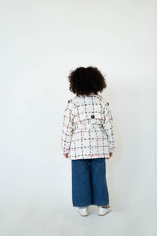 Cozy Check Coat (Kids) -White
