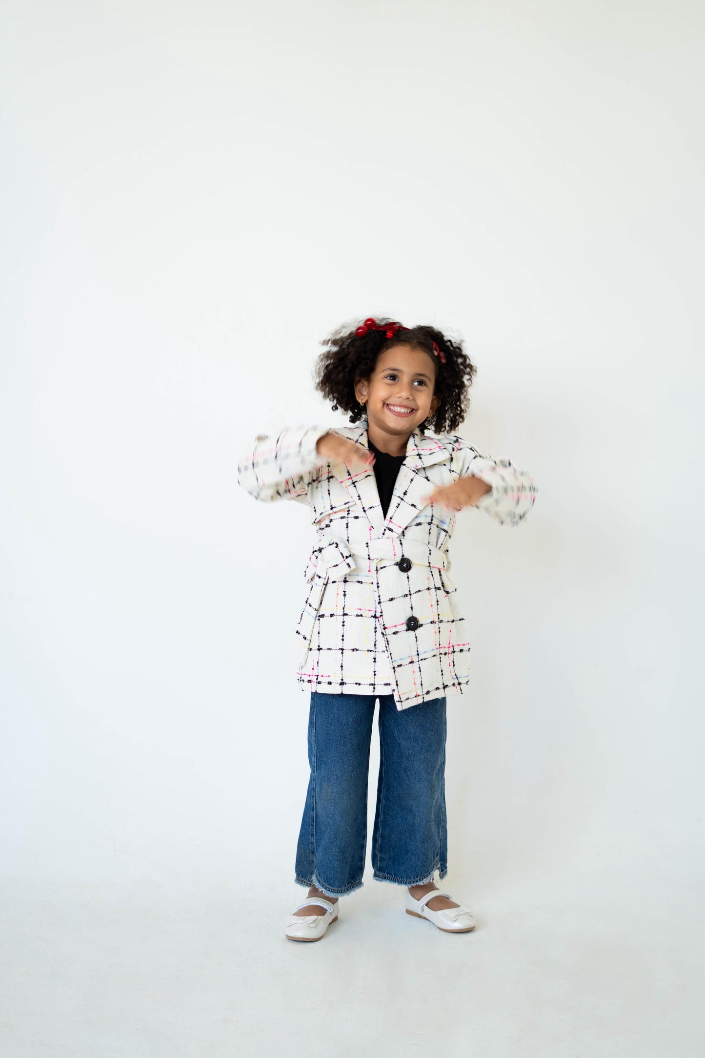 Cozy Check Coat (Kids) -White
