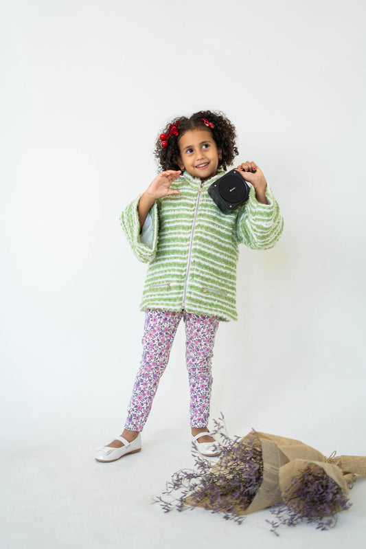 Meadow Stripes Jacket (Kids)-Green