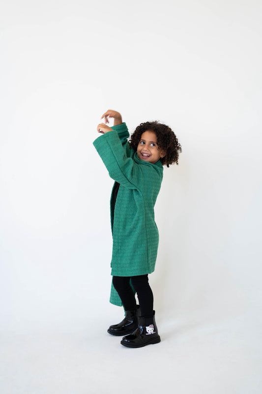 Lina Scarfed Coat – Kids-Green