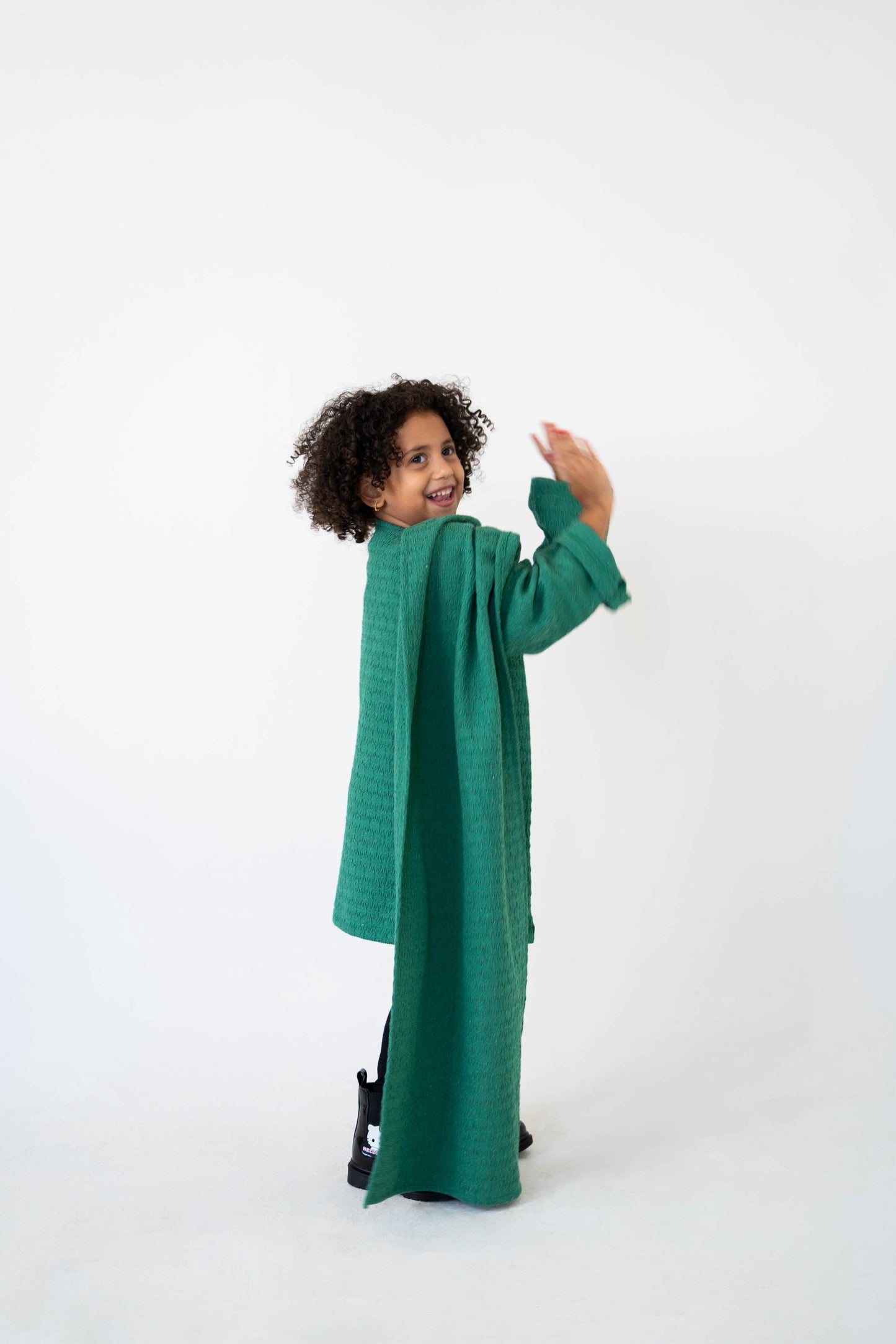 Lina Scarfed Coat – Kids-Green
