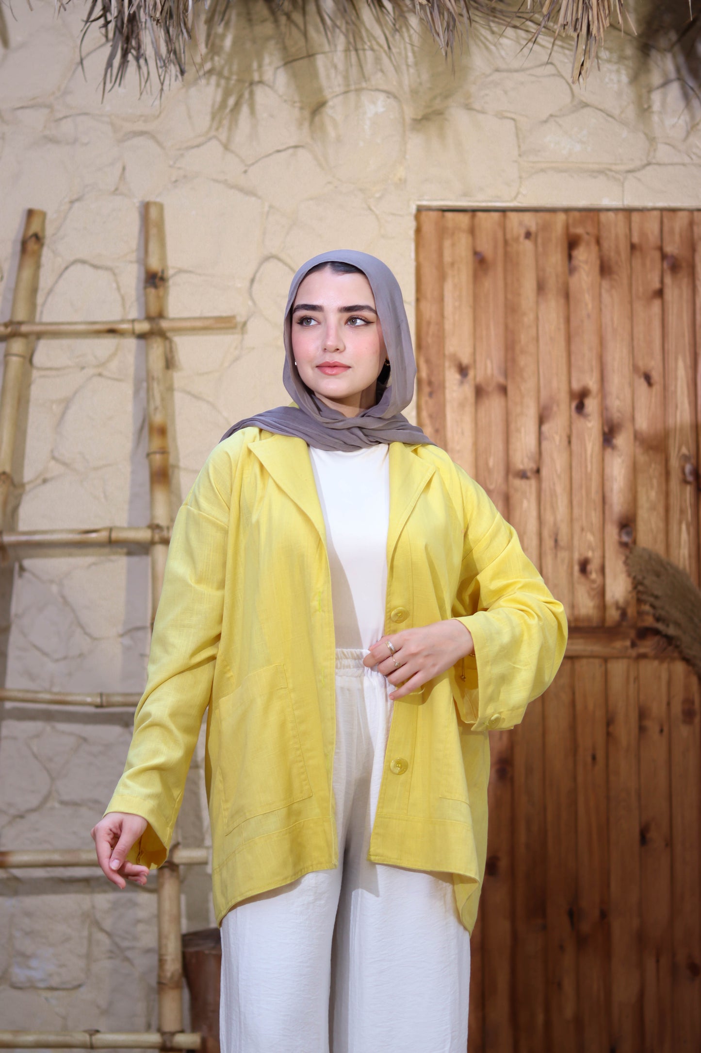 Pure Linen Jacket for Every Occasion-butter yellow