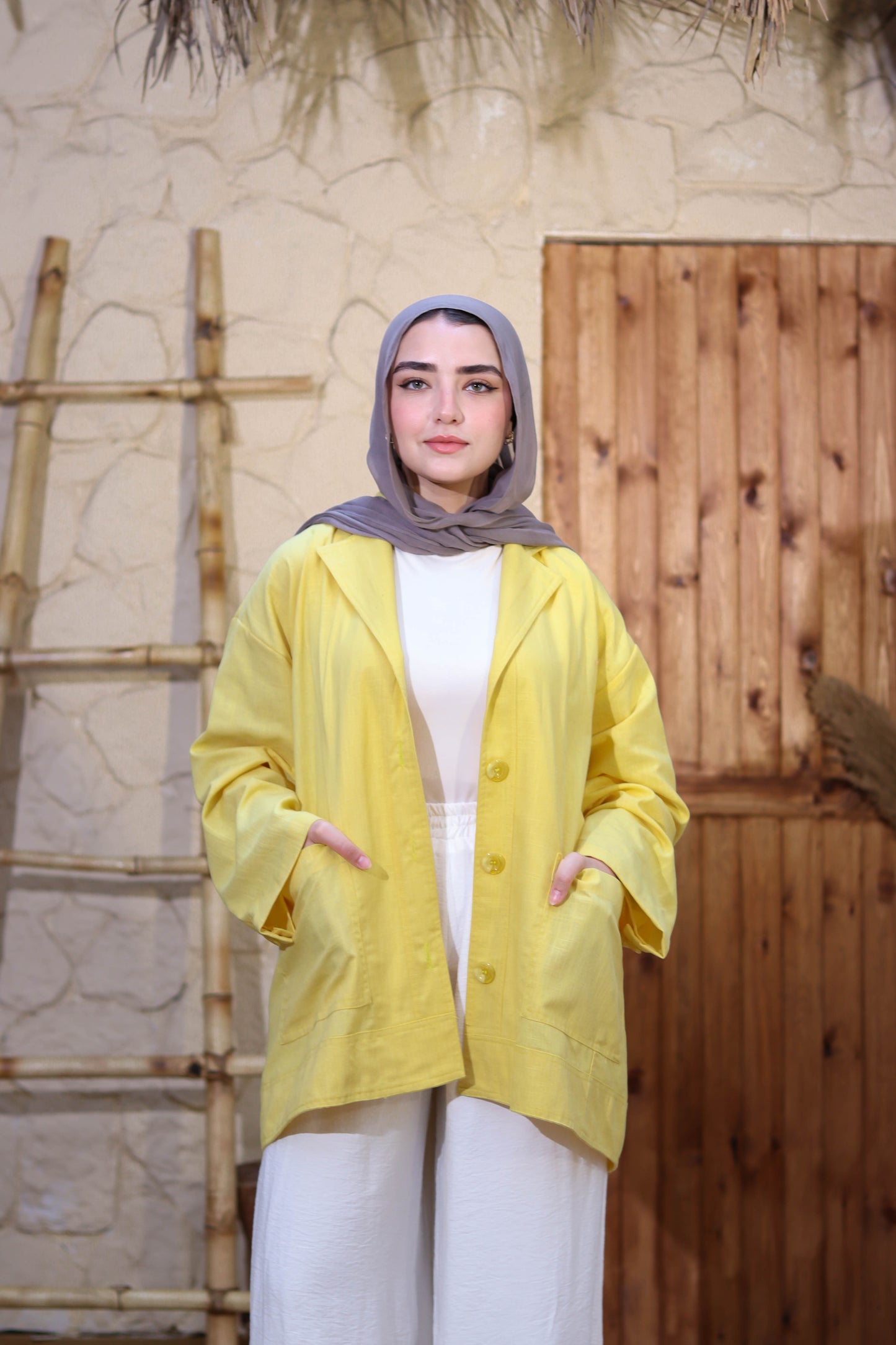 Pure Linen Jacket for Every Occasion-butter yellow